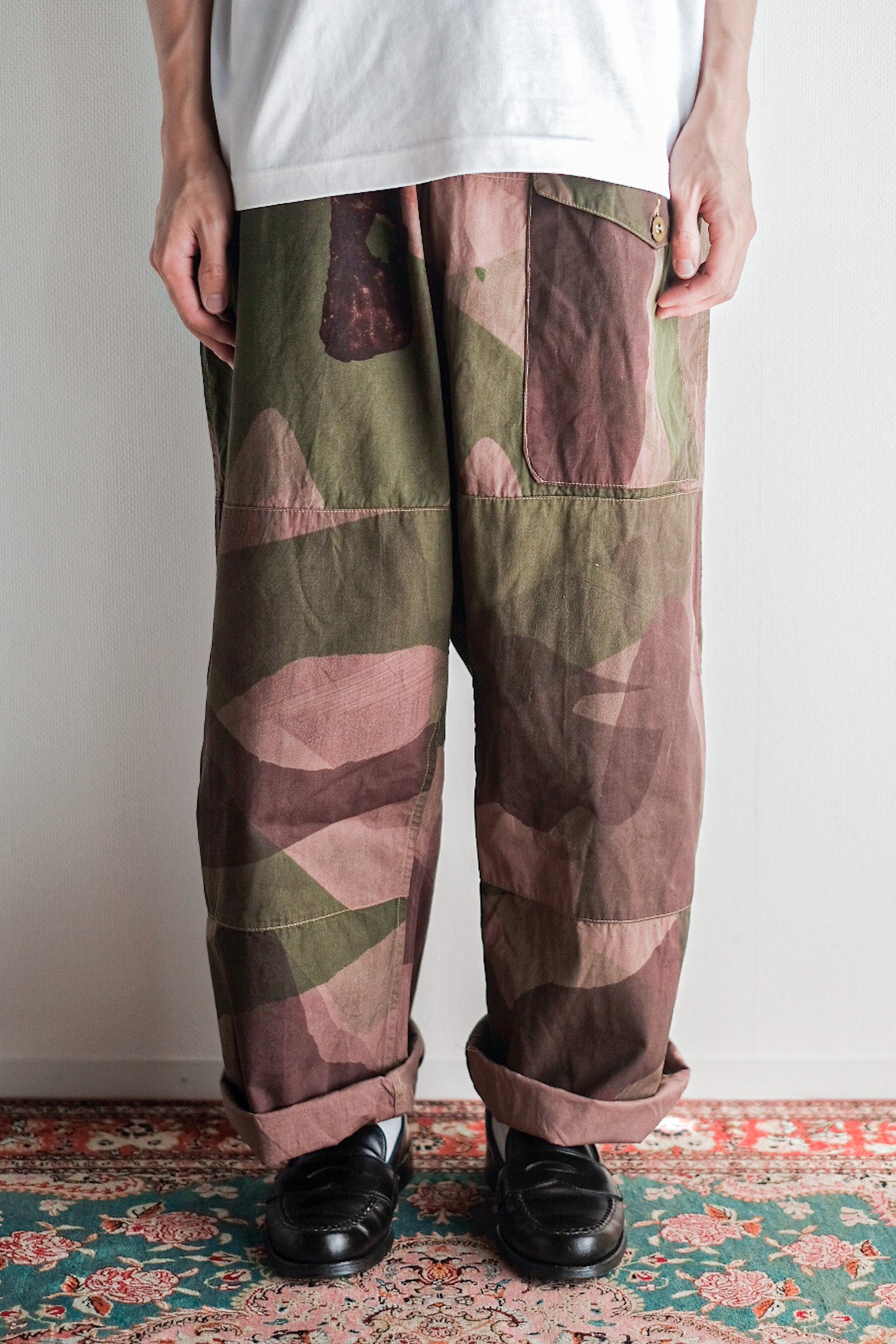 【~40's】British Army SAS Camouflaged Windproof Trousers Size.4 "Unusual Type" "Dead Stock"