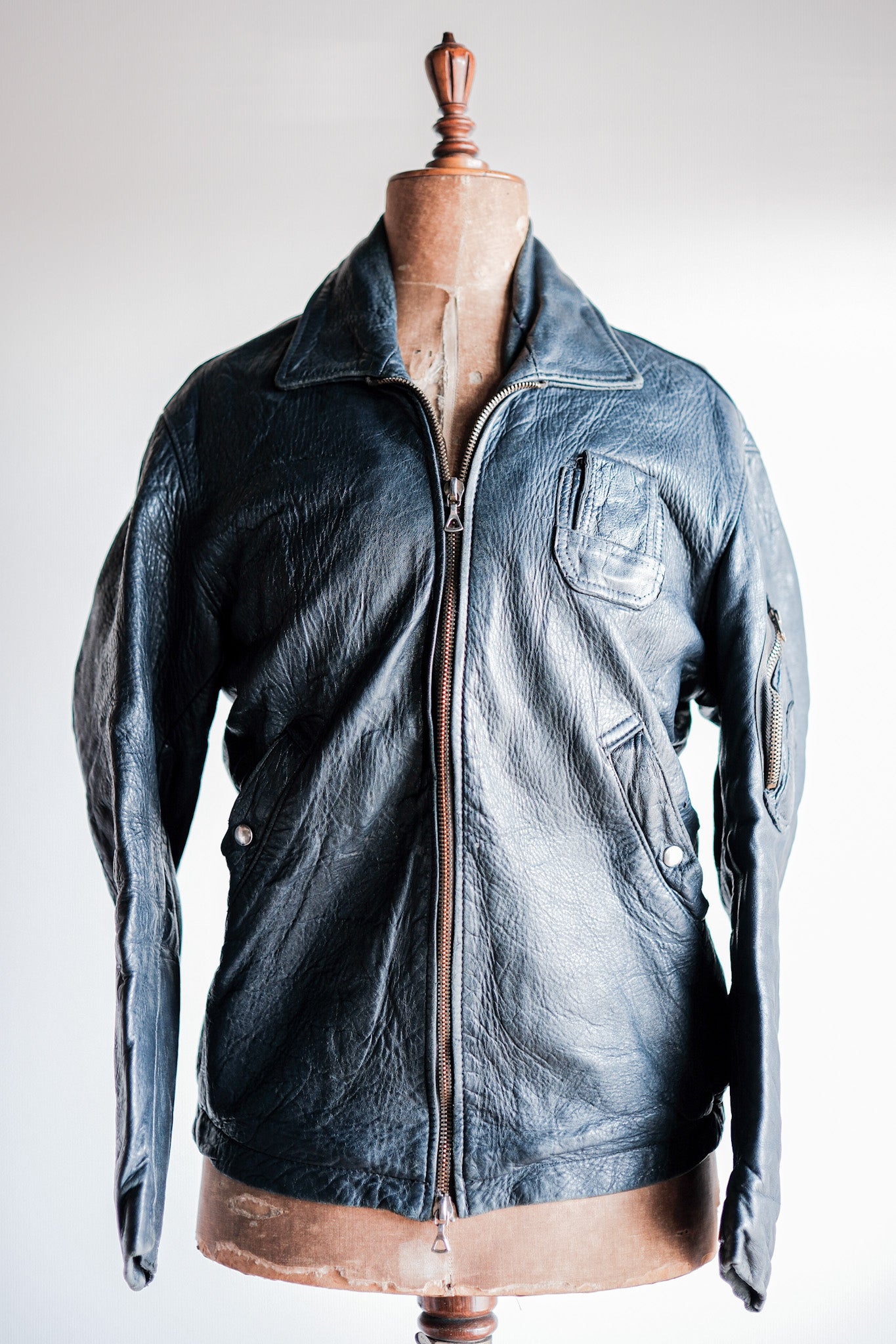 【~70's】French Air Force Pilot Leather Jacket