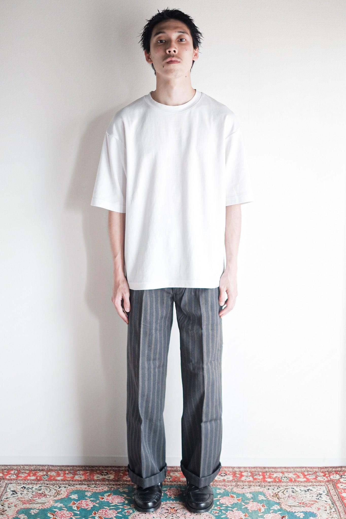 【~40's】French Vintage Cotton Striped Work Pants "Dead Stock"