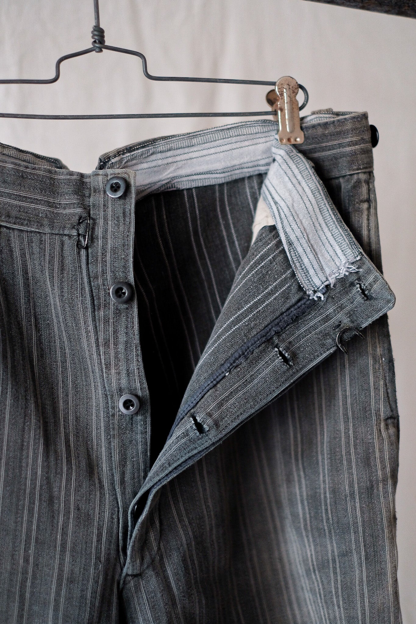 【~40's】French Vintage Cotton Striped Work Shorts