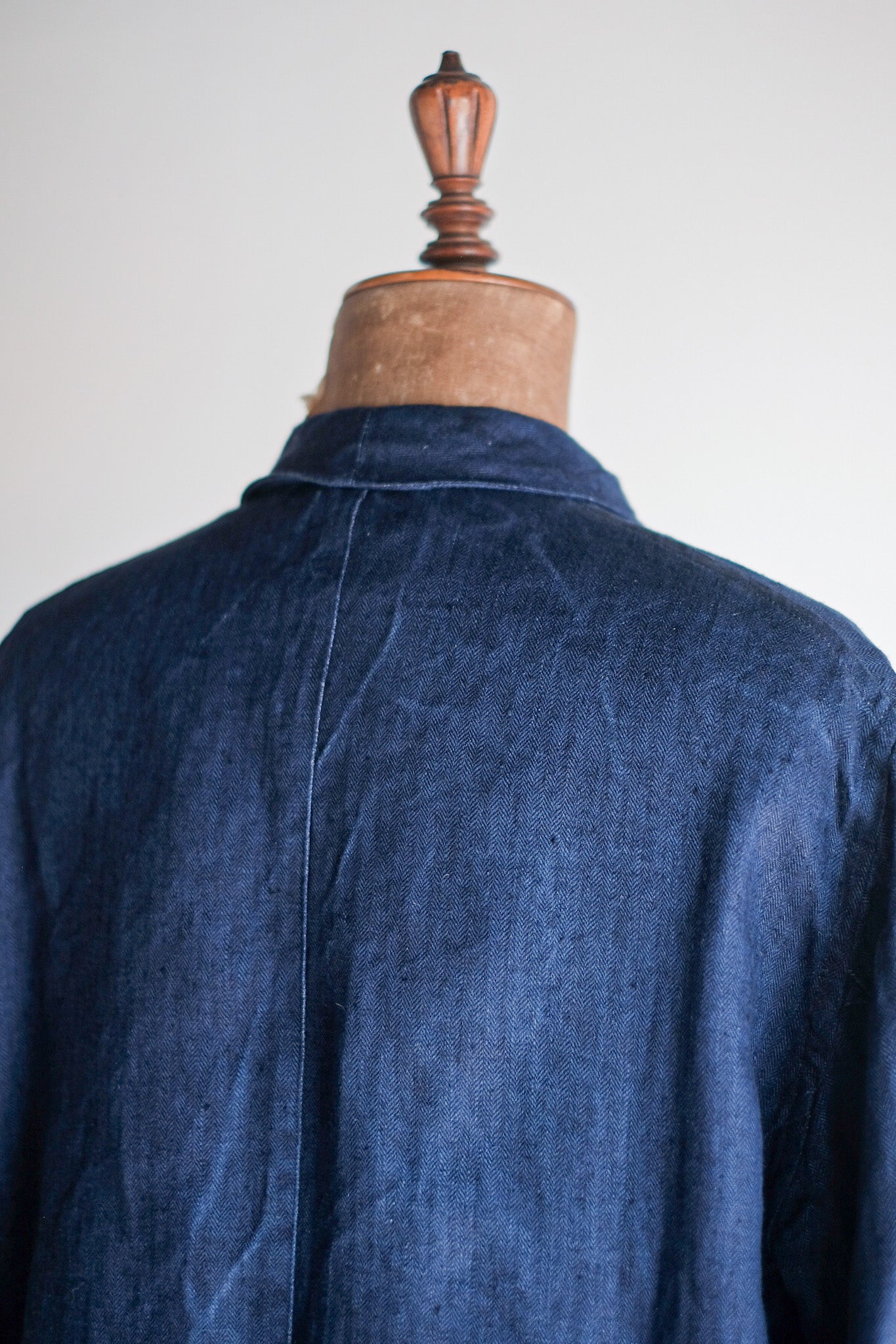 【~40's】French Vintage Indigo HBT Linen Work Jacket