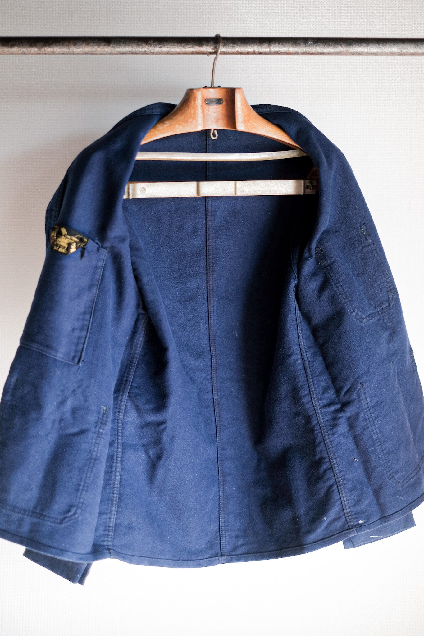 【~50's】French Vintage Blue Moleskin Work Jacket