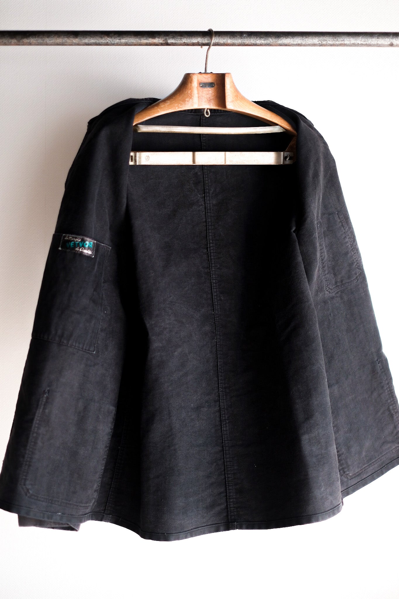 【~50's】French Vintage Black Moleskin Work Jacket