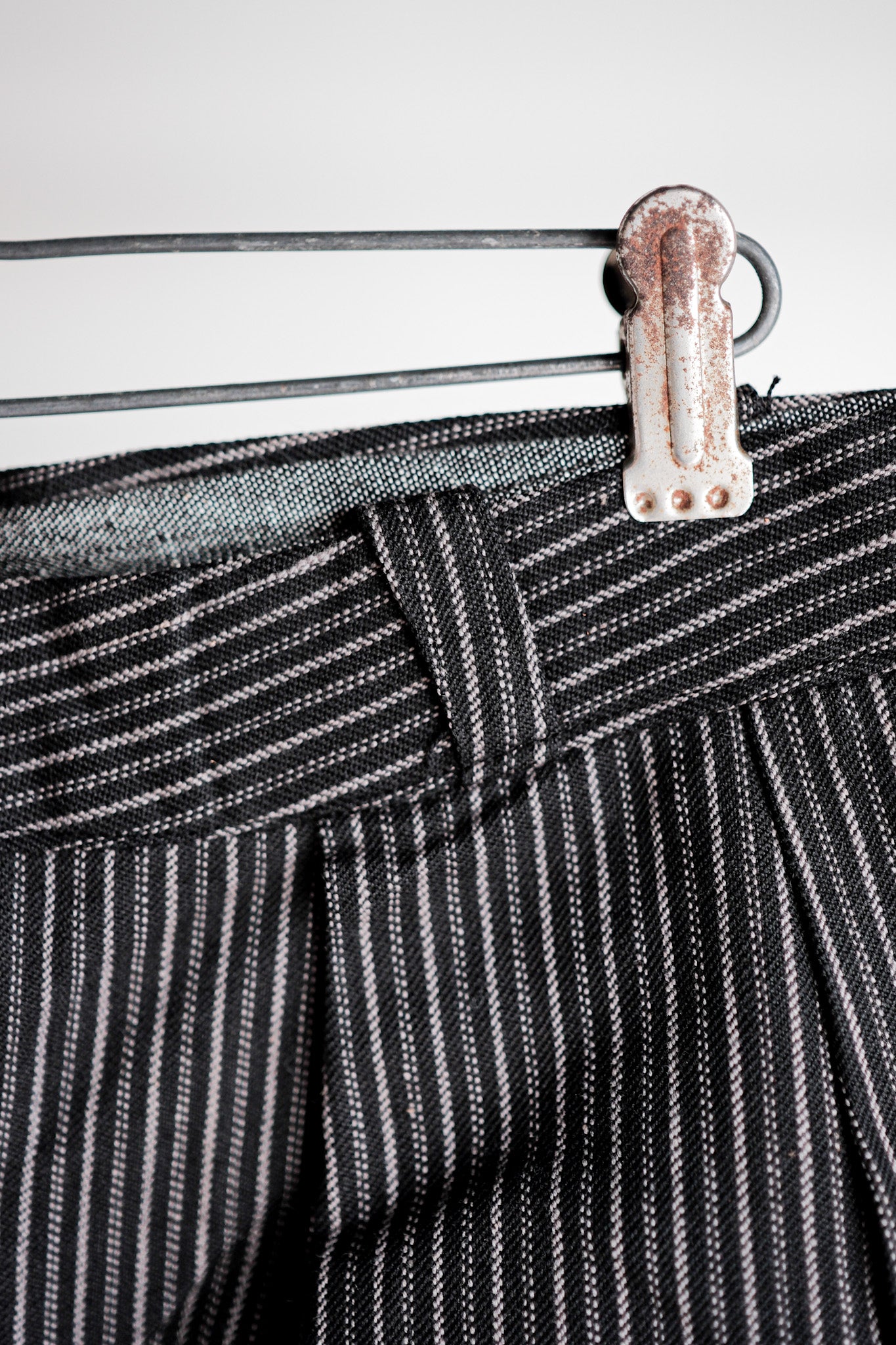 【~40's】French Vintage Cotton Striped Work Pants "Dead Stock"