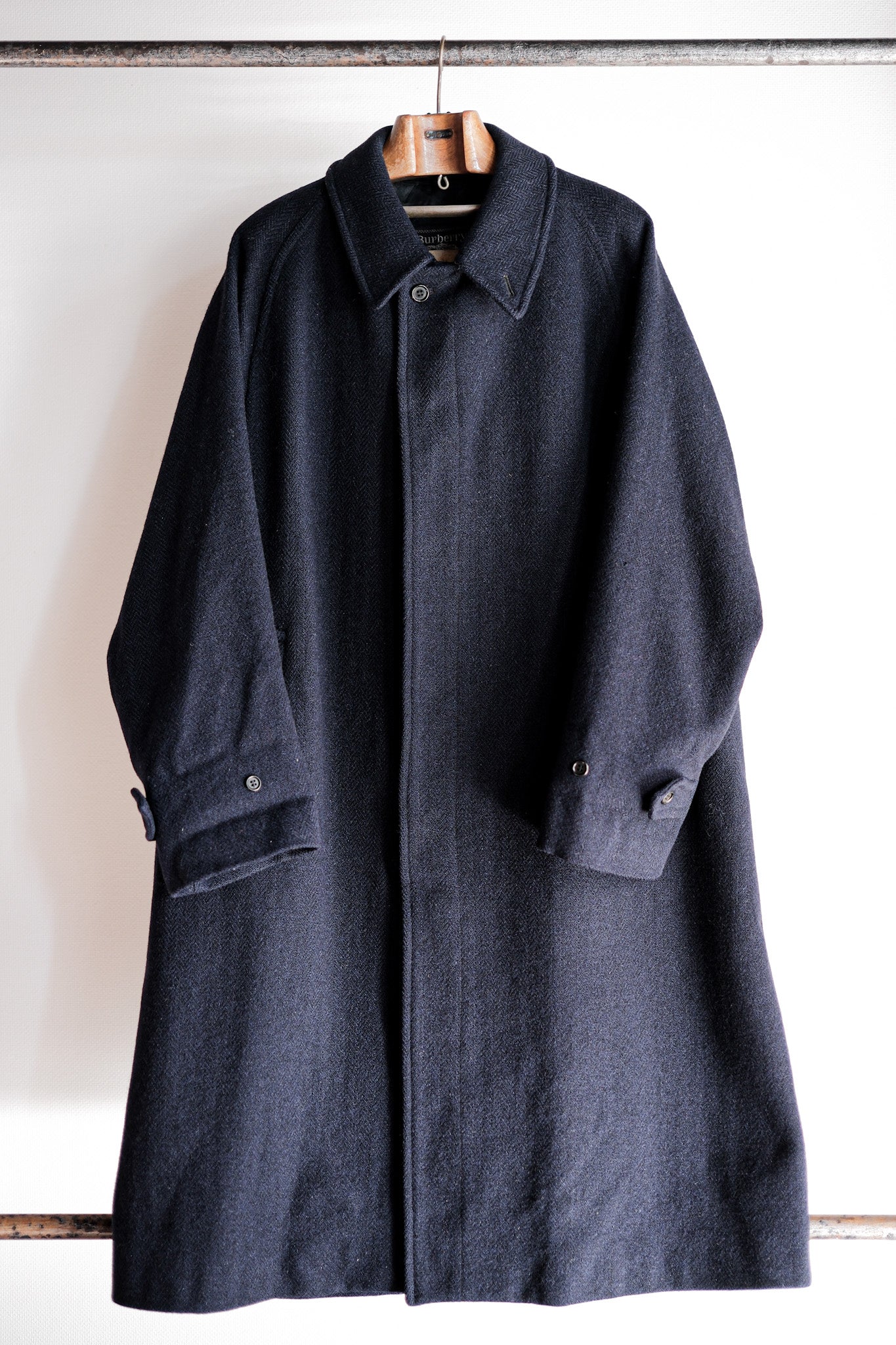 【~80's】Vintage Burberry's Single Raglan Balmacaan Coat Size.54RL "HARRIS TWEED" "Kraft 別注"