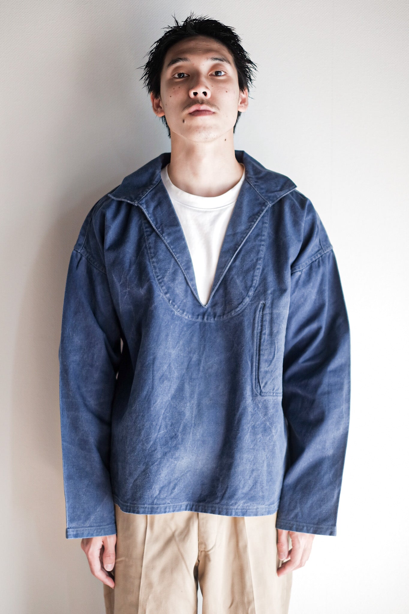 【~50's】French Vintage Indigo Metis Fisherman Smock