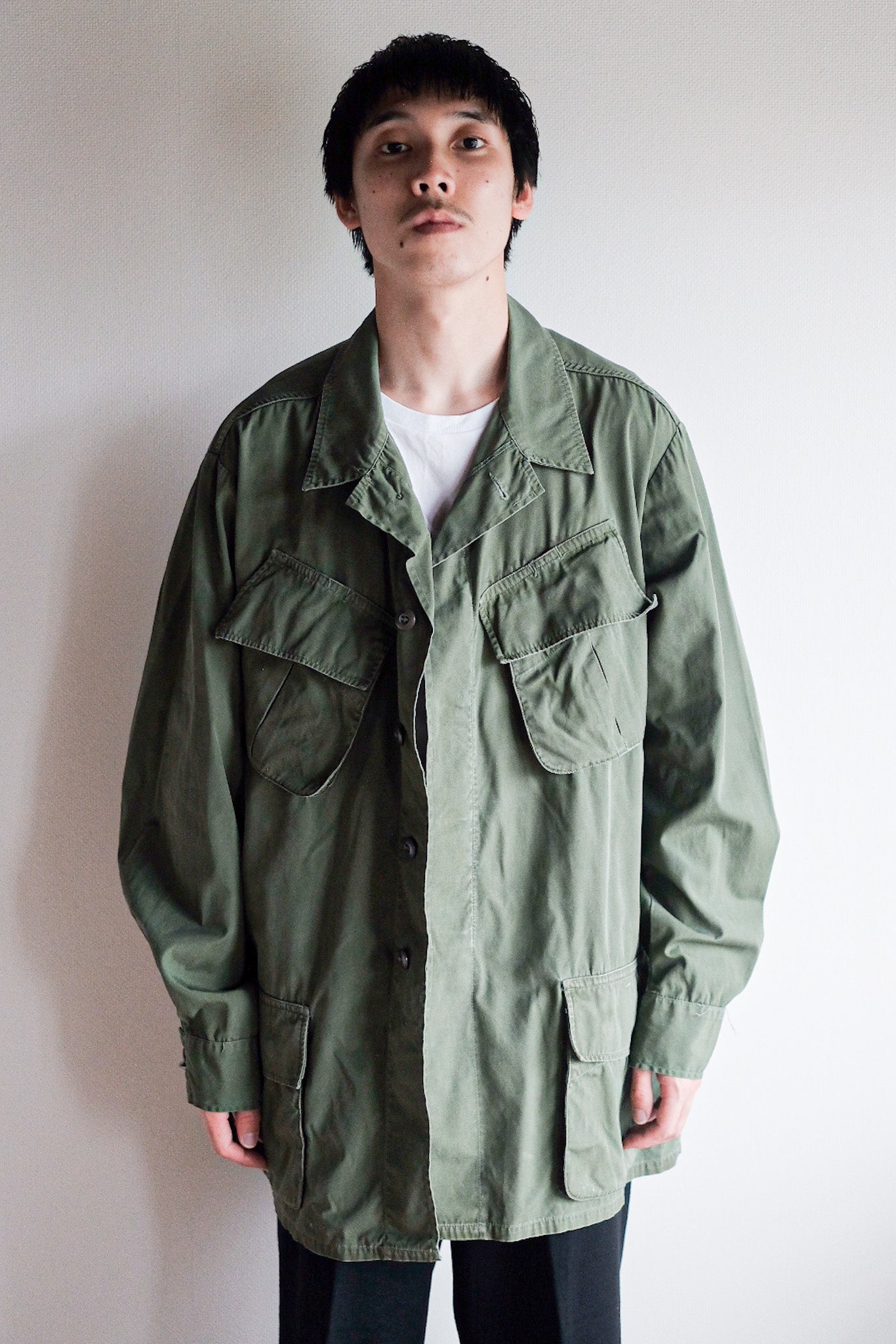 【~60's】US Army Jungle Fatigue Jacket "3rd Type" Size.LARGE-REGULAR