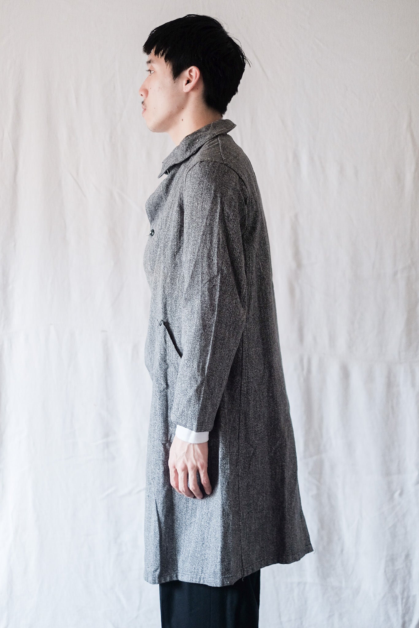 【~40's】French Vintage Black Chambray Work Coat