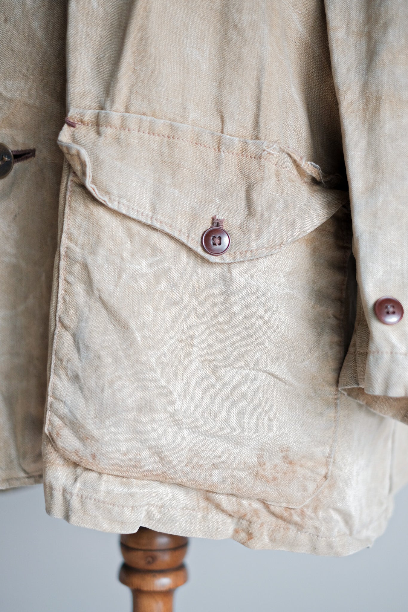 【~30's】French Vintage Linen Hunting Jacket