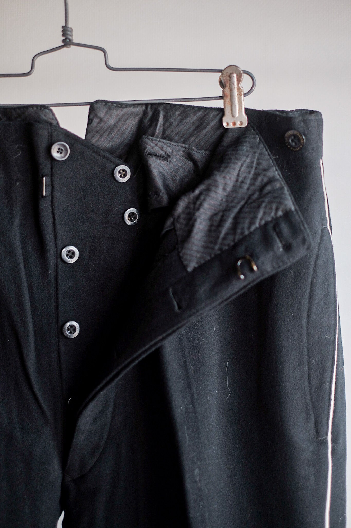 【~40's】French Vintage Side Line Wool Trousers "Dead Stock"