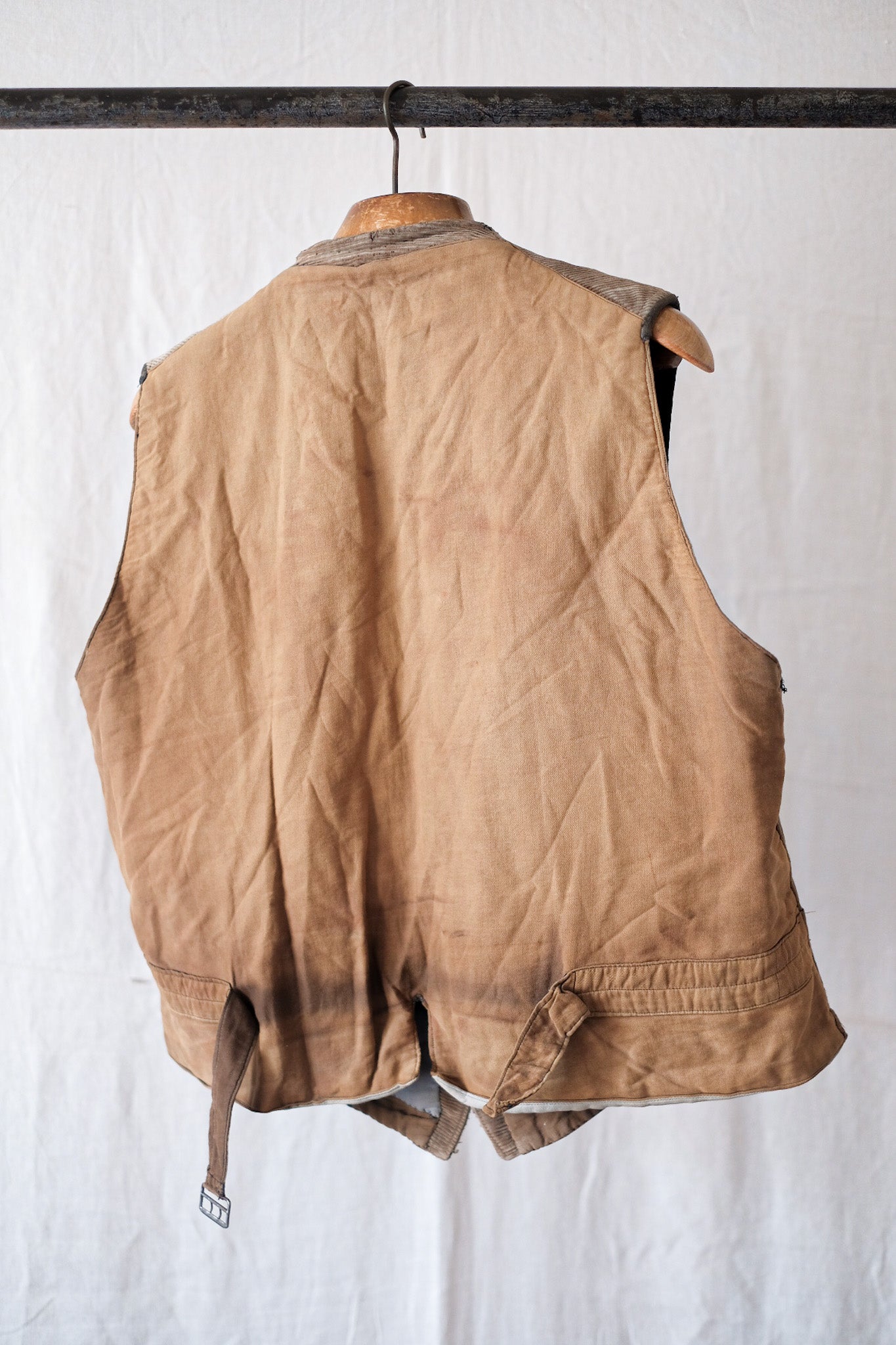 【~30's】French Vintage Brown Corduroy Hunting Gilet
