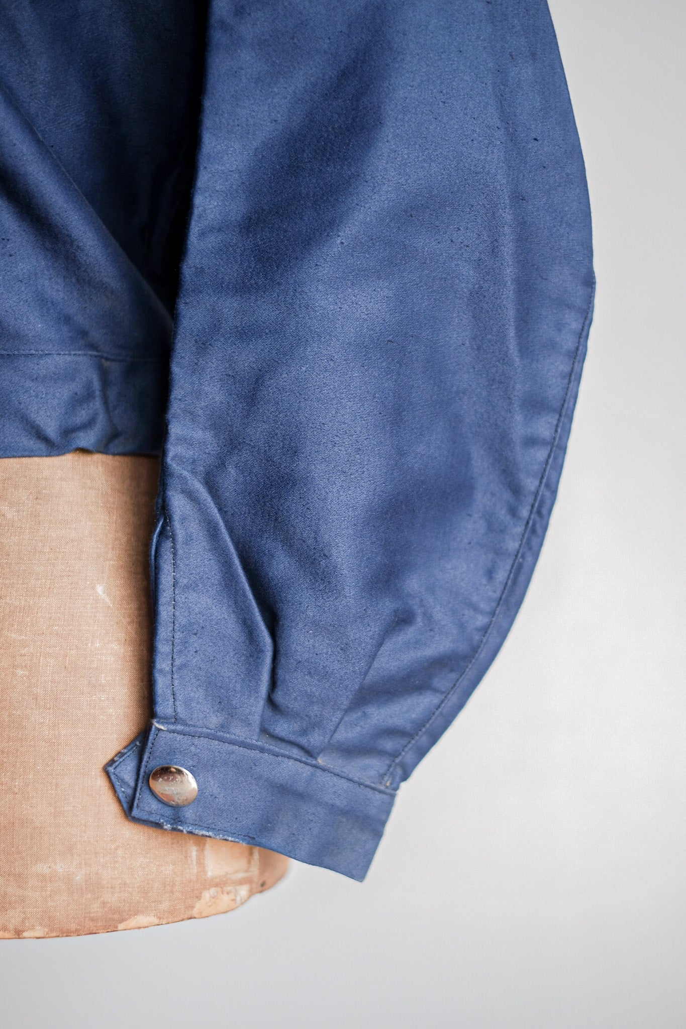 【~40's】French Vintage Blue Moleskin Cyclist Jacket "Dead Stock"