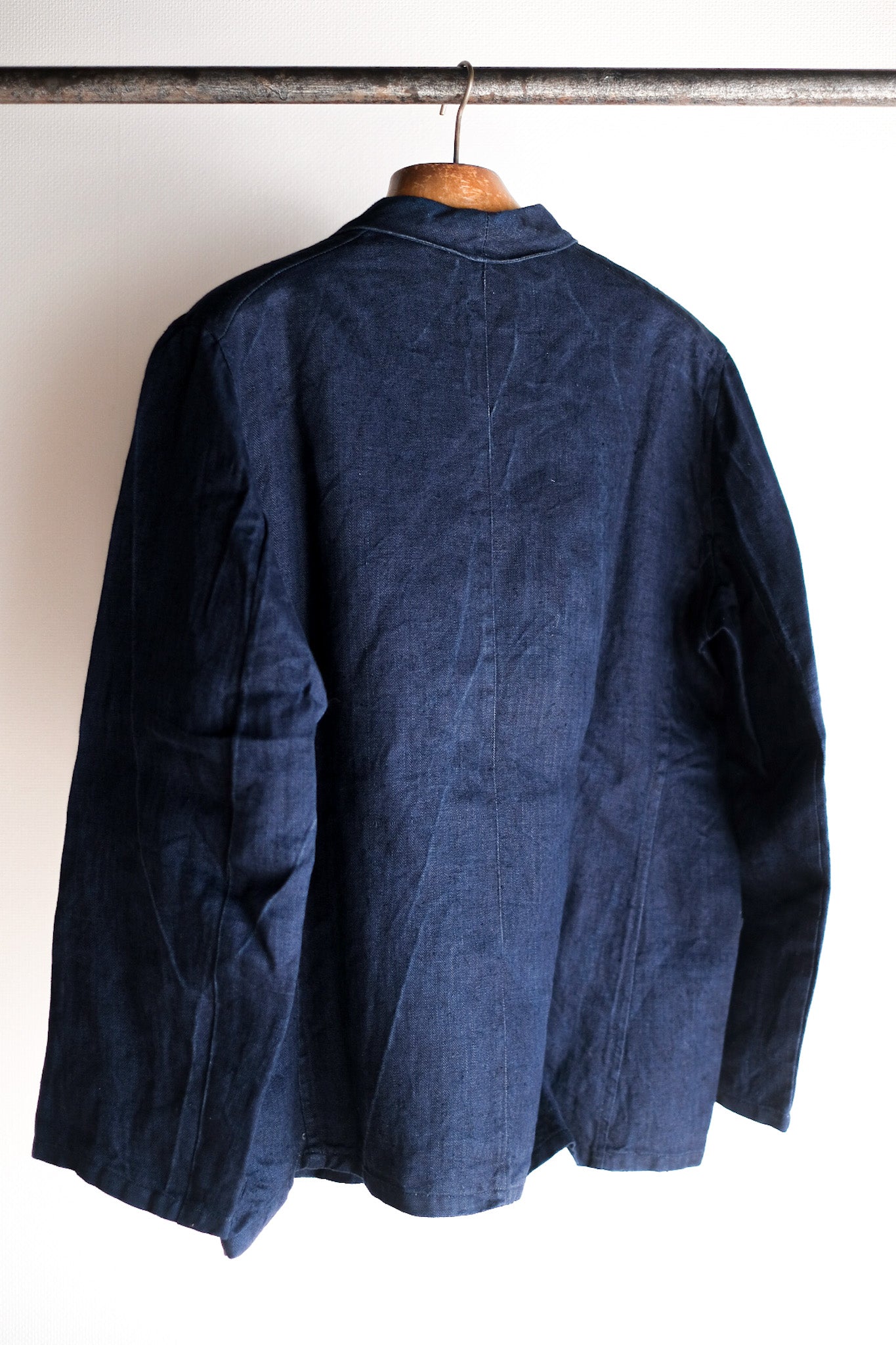 【~40's】French Vintage Indigo HBT Linen Work Jacket