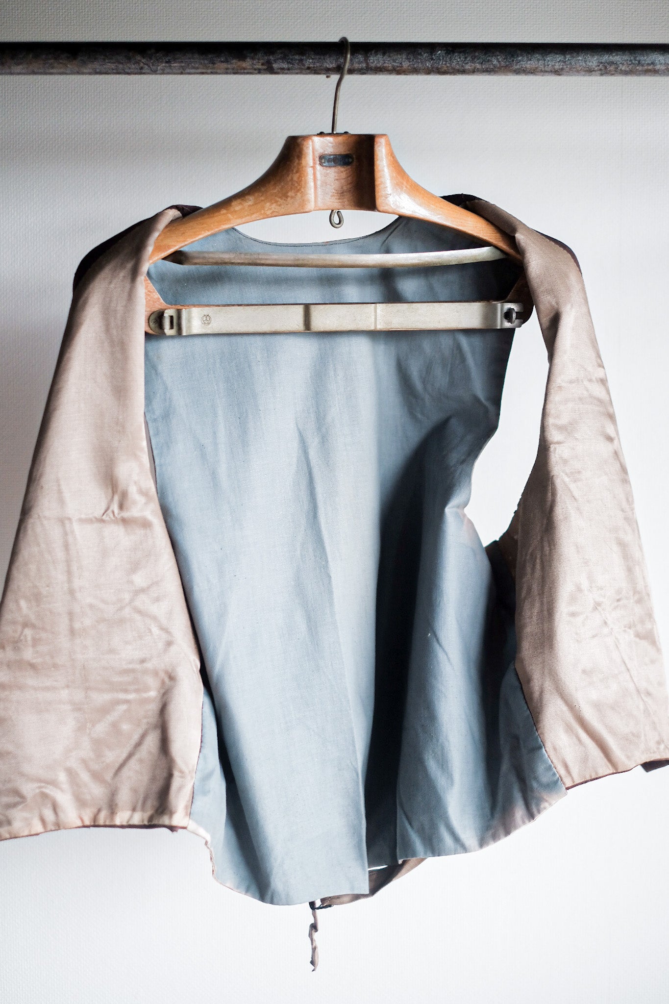 【~40's】French Vintage Brown Wool Work Gilet