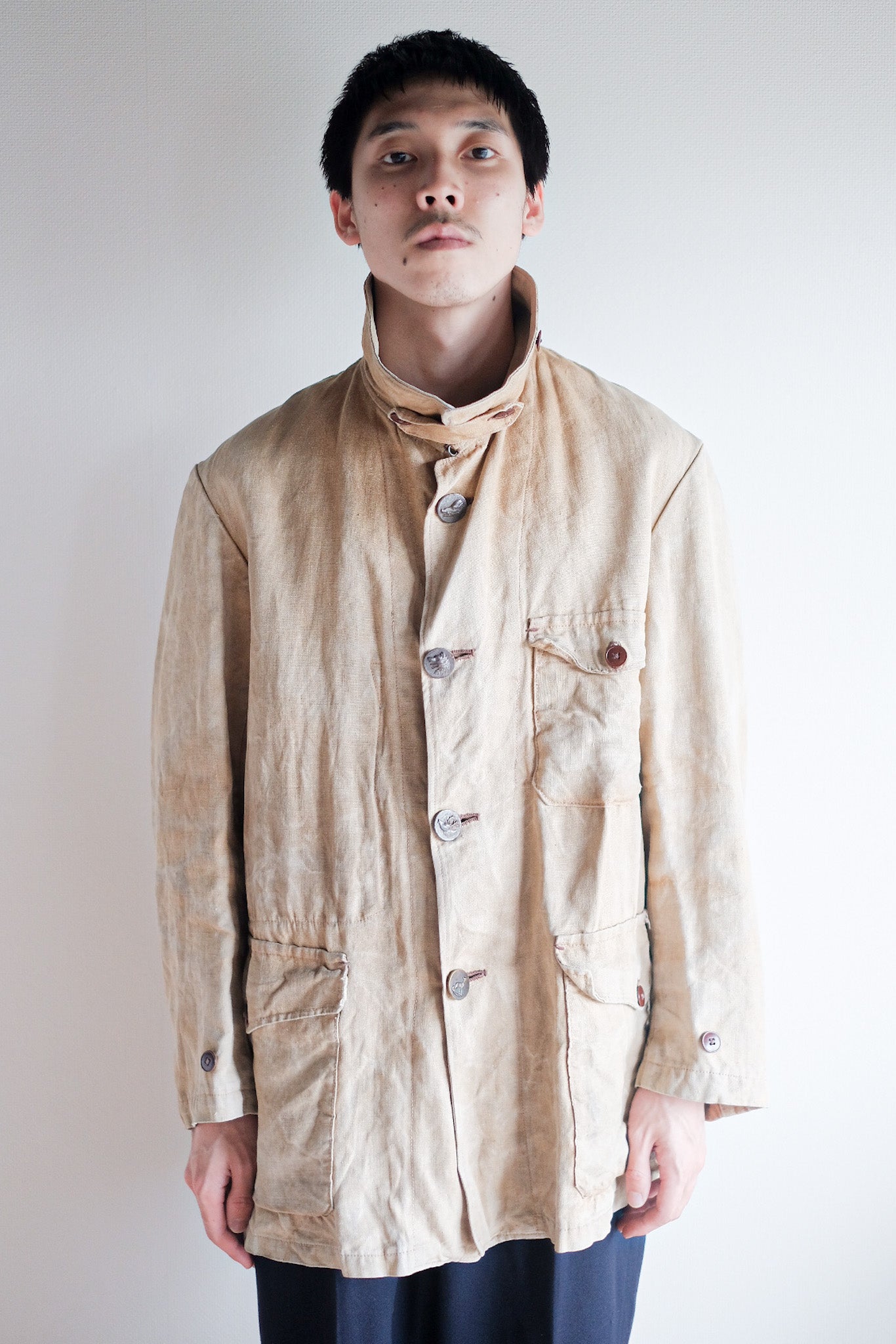 【~30's】French Vintage Linen Hunting Jacket