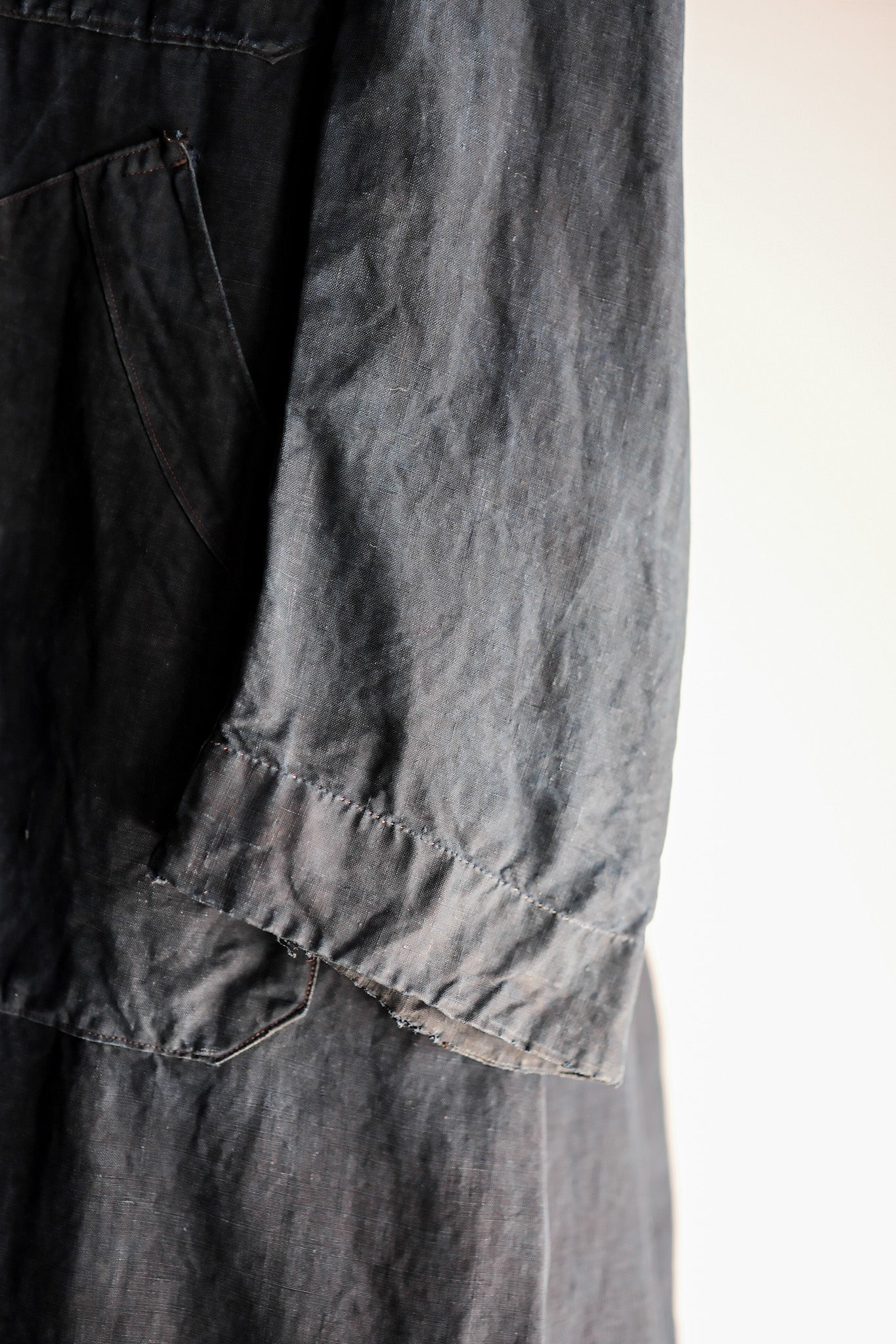 【Early 20th C】French Antique Indigo Linen Maquignon Coat