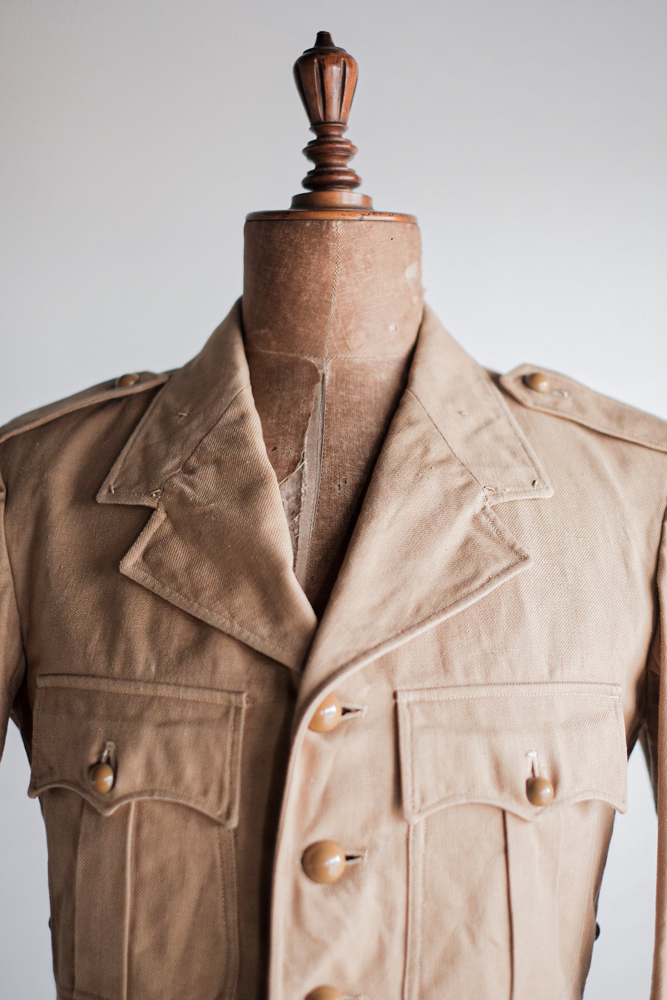 【~50's】French Vintage Cotton Linen Chino Jacket "Garally Lafayette" "Dead Stock"