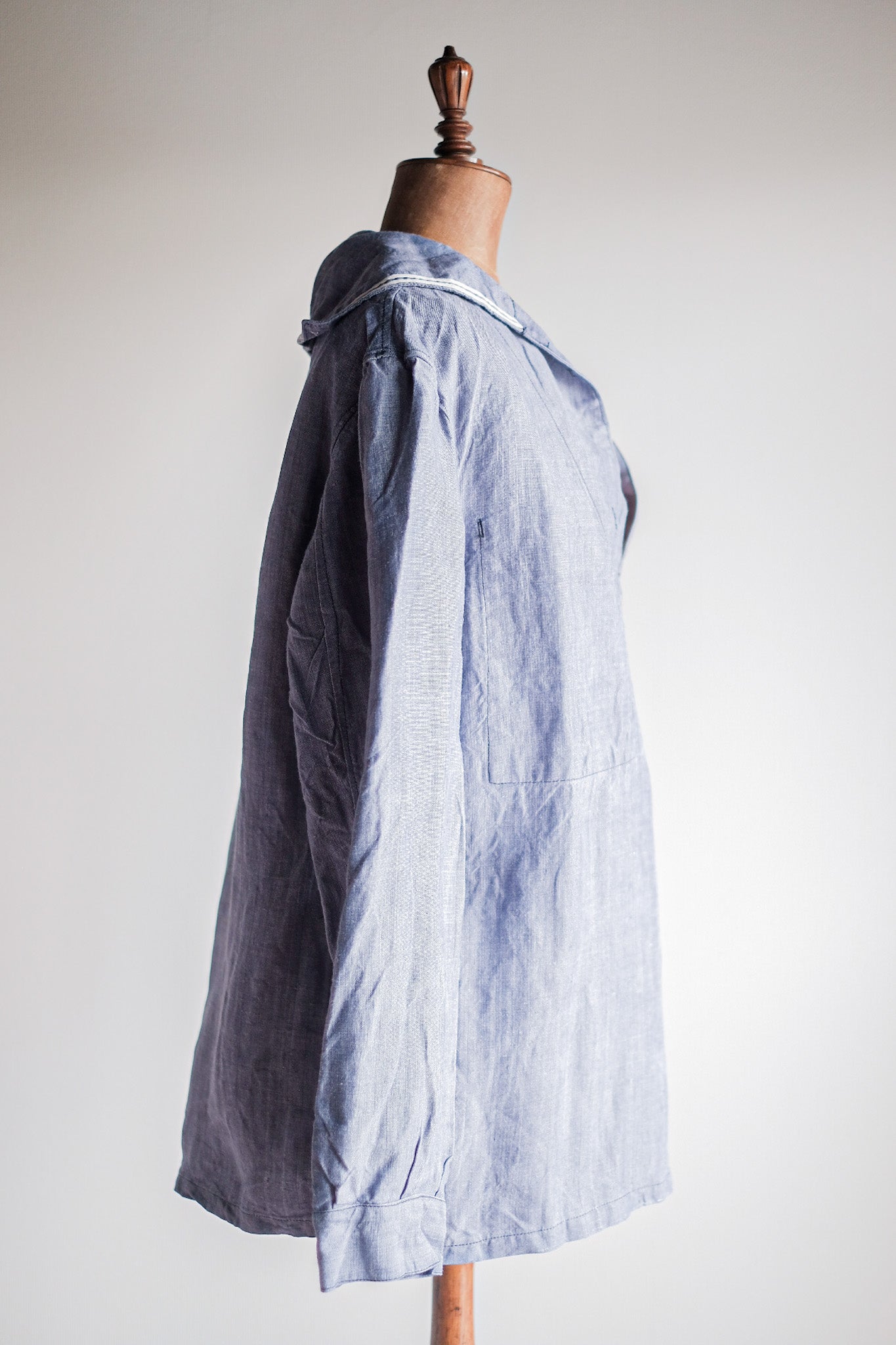 【~50's】French Navy Ramie Linen Sailor Shirt "Dead Stock"