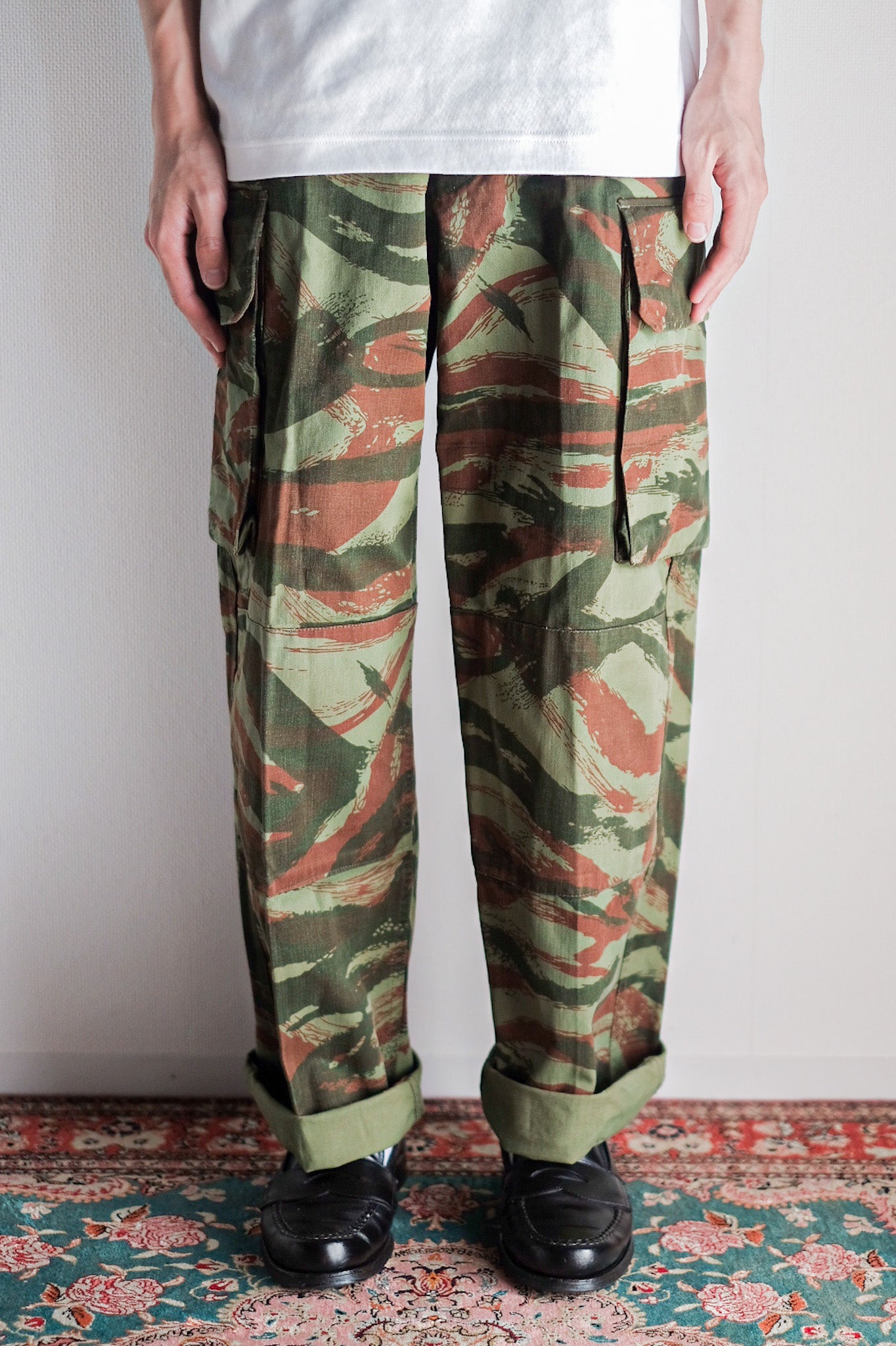 【~60's】French Army M47 Lizard Camo Field Trousers Size.76M