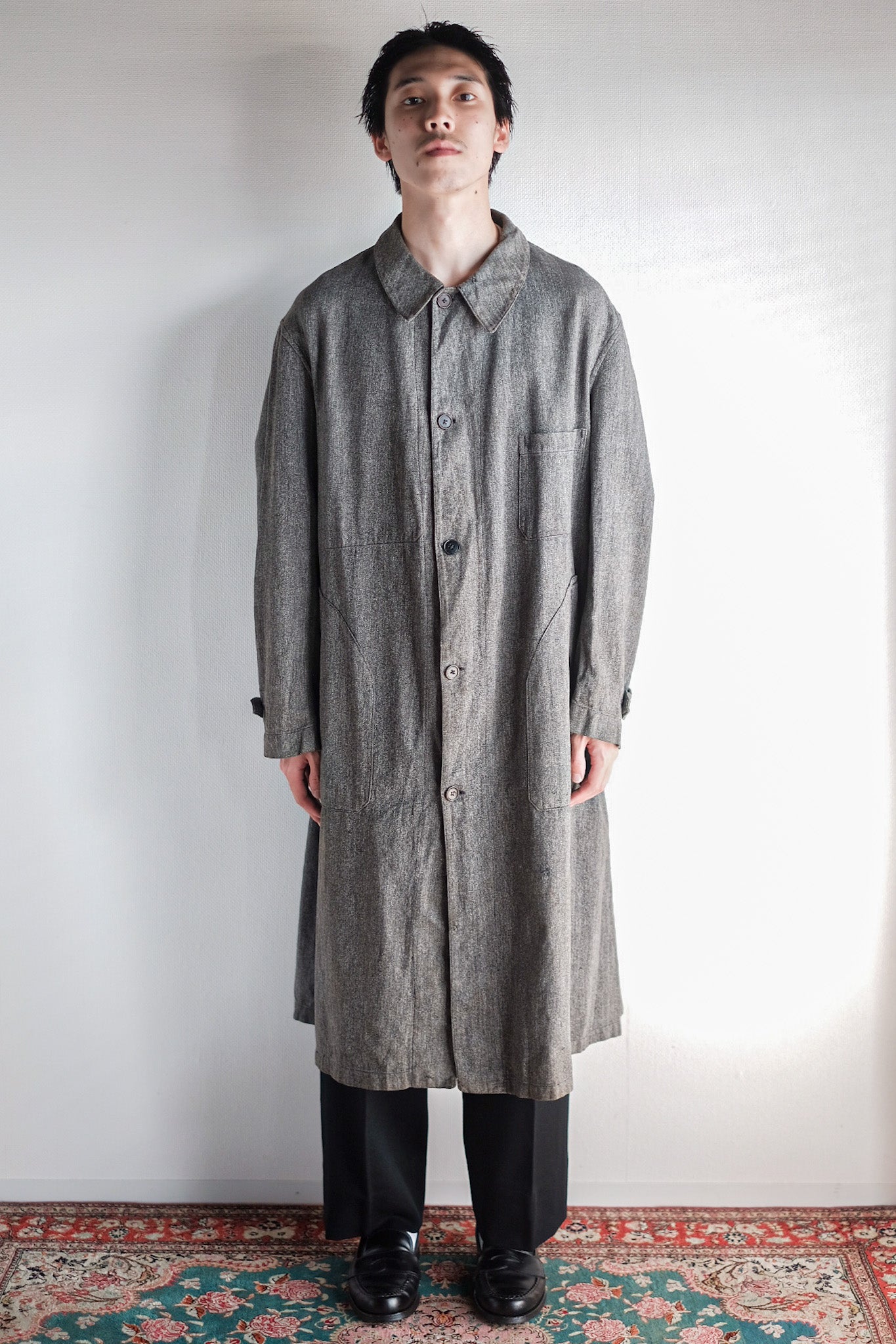 【~40's】French Vintage Black Chambray Atelier Coat