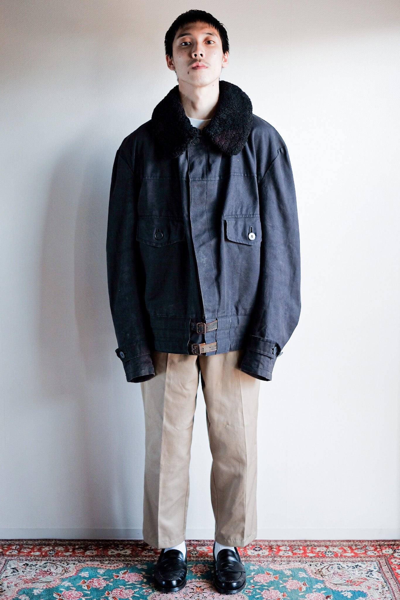 【~50’s】Swedish Army Motorcycle Jacket “Black Color”
