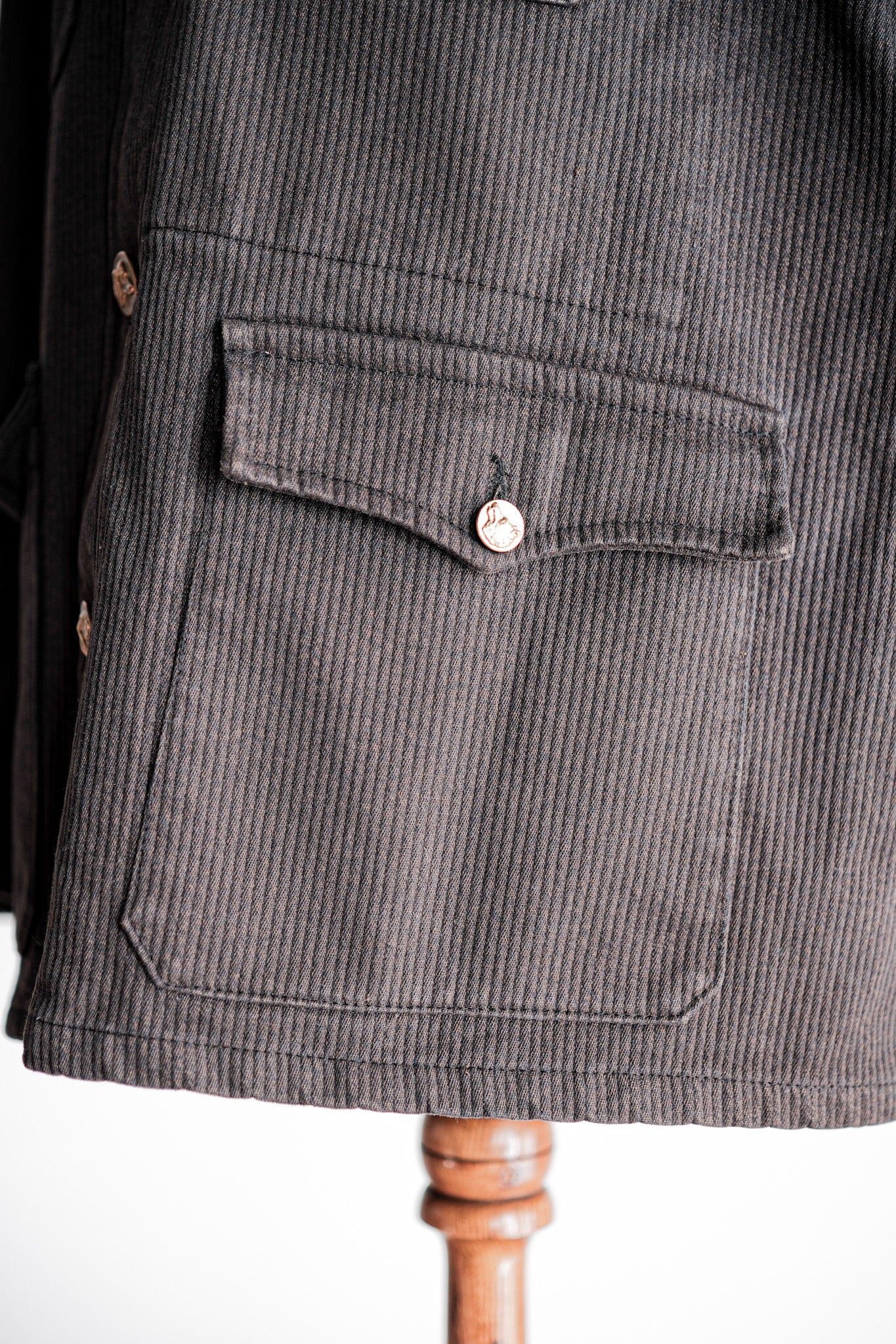 【~50's】French Vintage Brown Cotton Pique Hunting Jacket