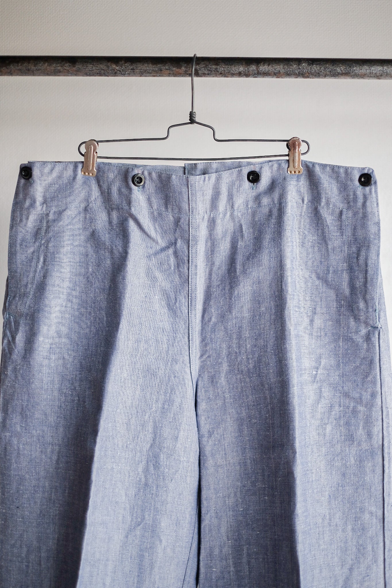 【~50's】French Navy Ramie Linen Sailor Pant "Dead Stock"