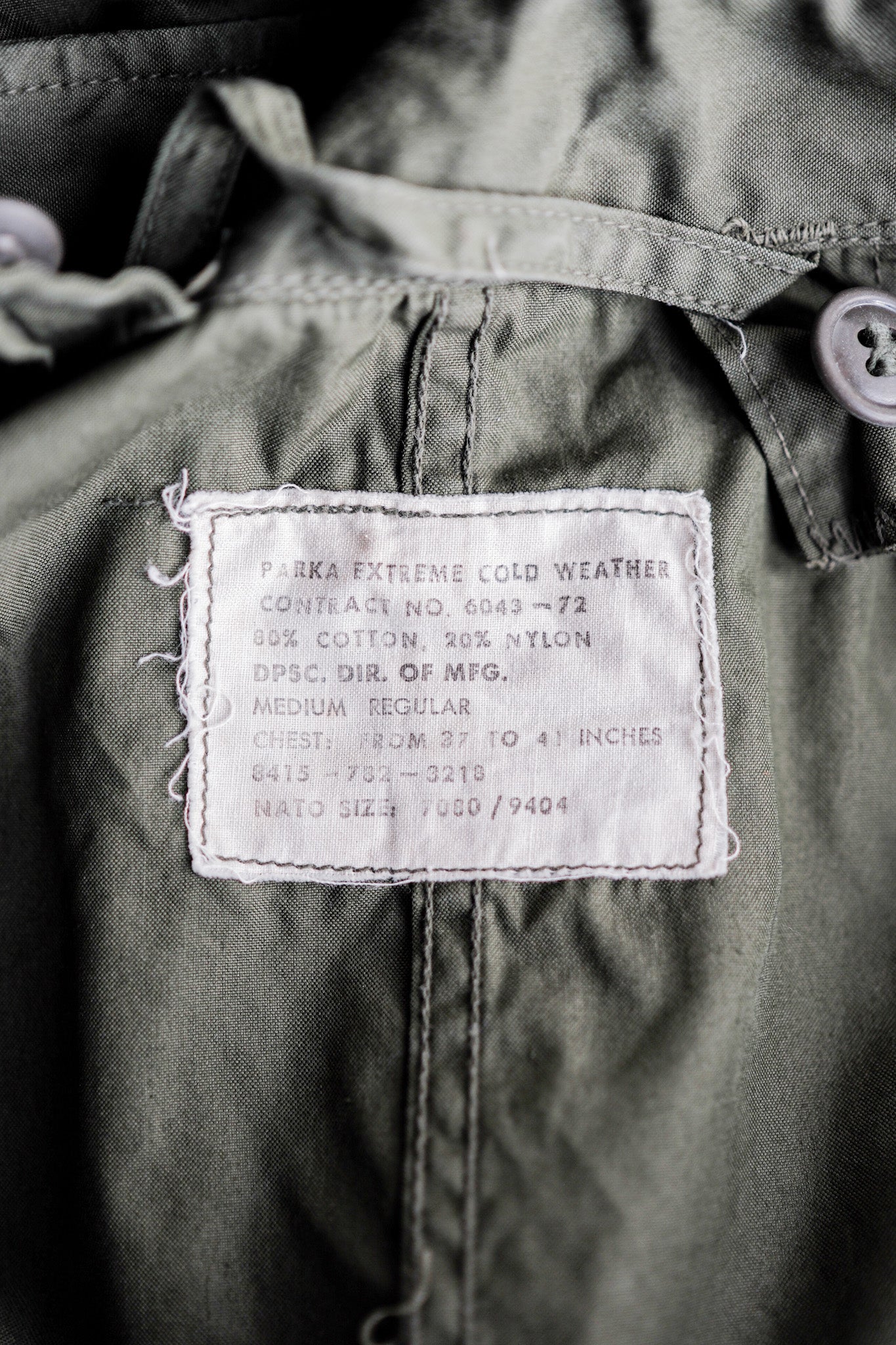 【~80's】U.S.ARMY M-65 Fishtail Parka Size.MEDIUM "Full Set"