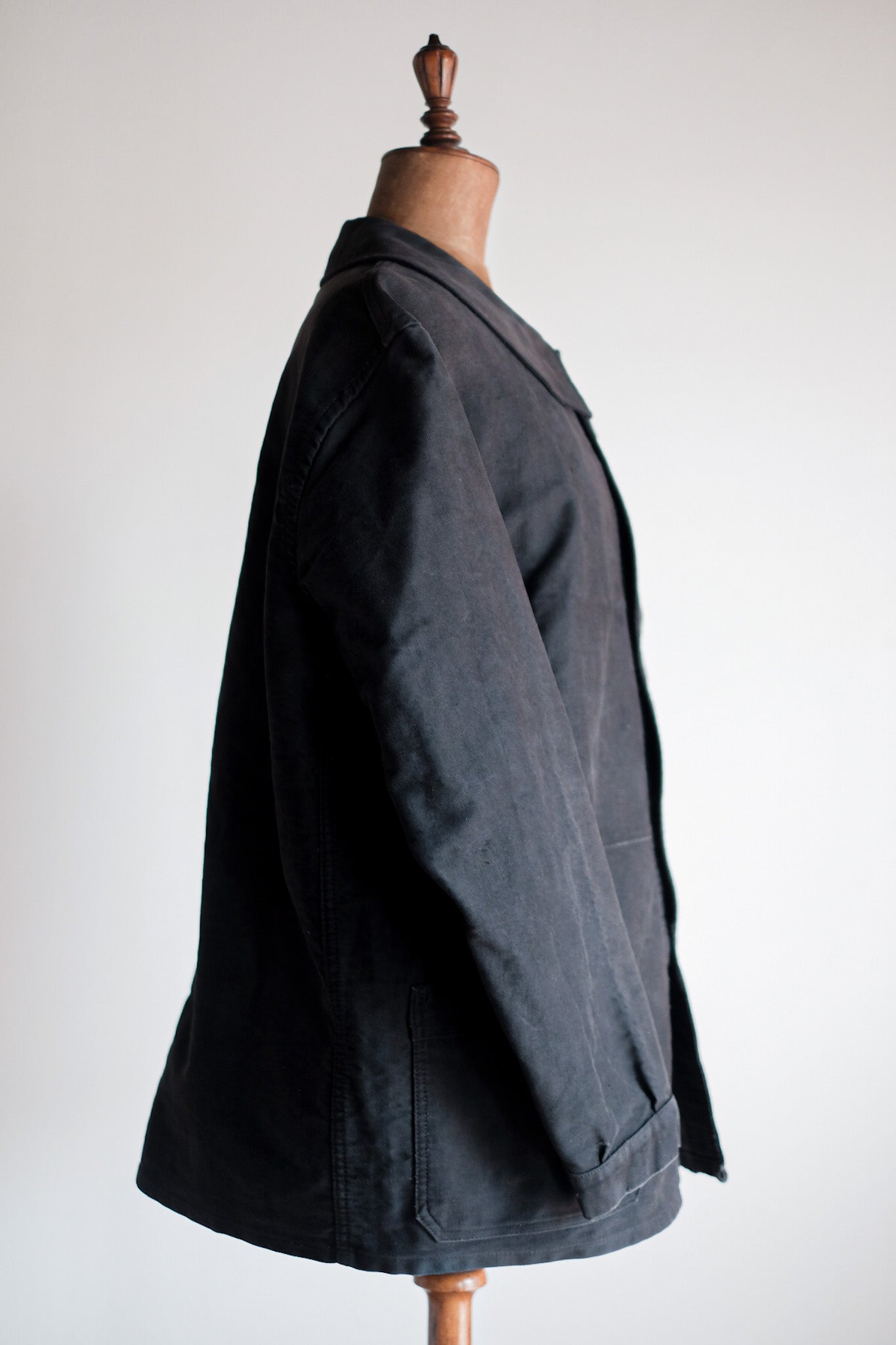 【~50's】French Vintage Black Moleskin Work Jacket