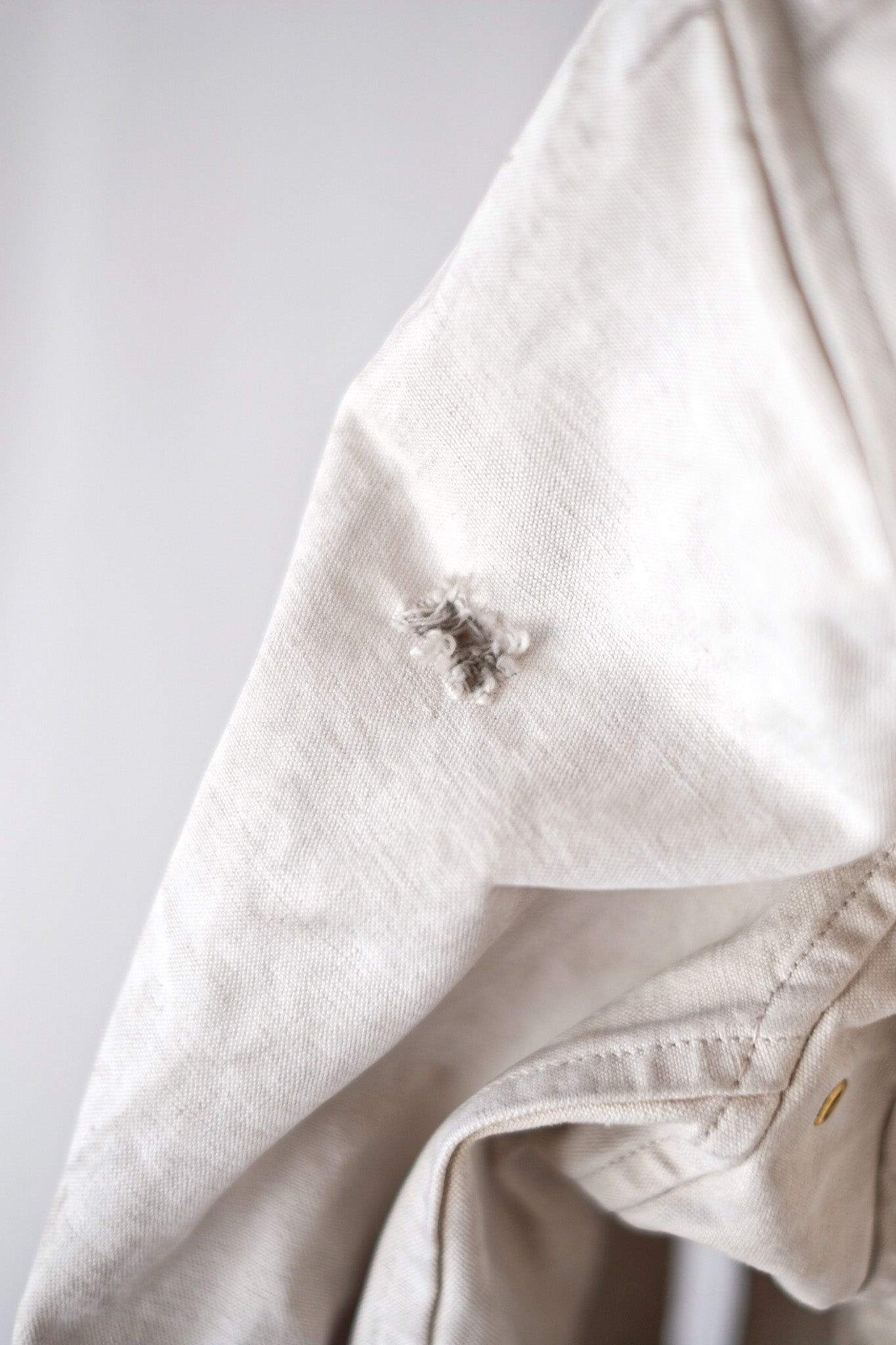 【~40's】French Vintage White Cotton Hunting Jacket