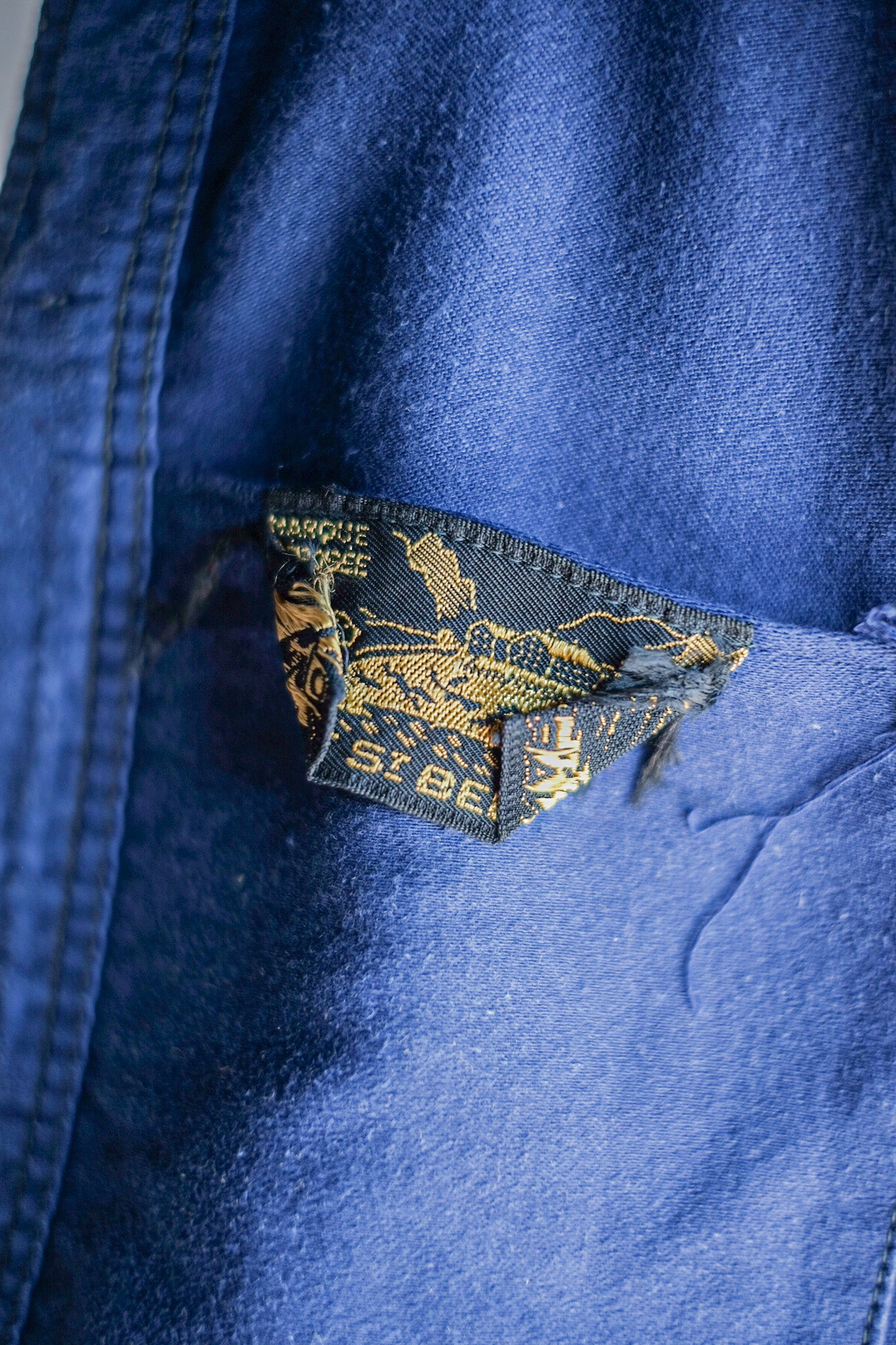 【~50's】French Vintage Blue Moleskin Work Jacket