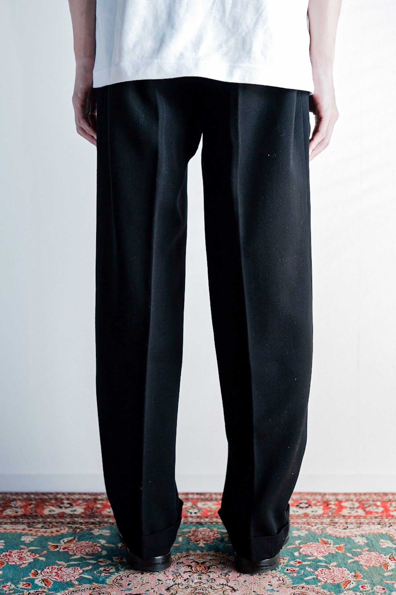 【~40's】French Vintage Black Wool Trousers