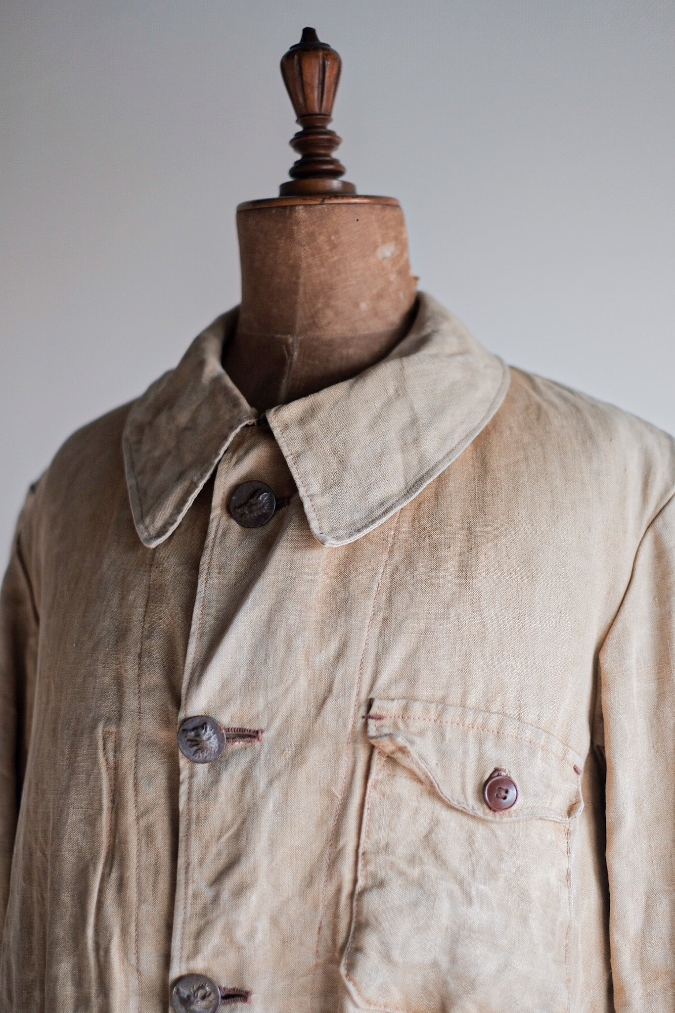 【~30's】French Vintage Linen Hunting Jacket