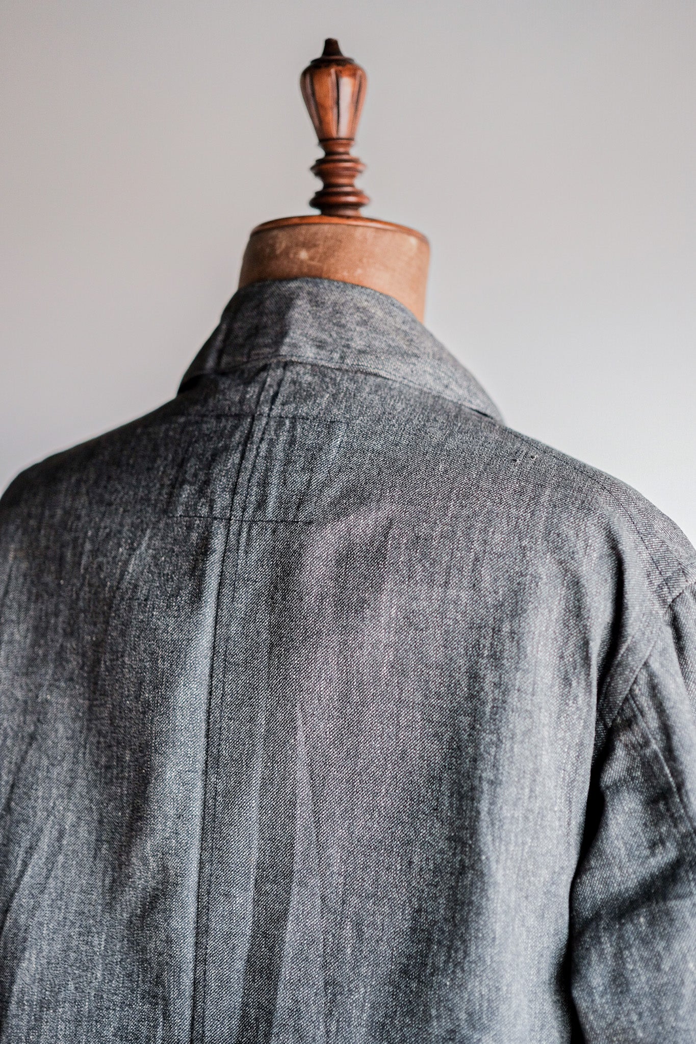 【~40's】French Vintage Black Chambray Atelier Coat “Dead Stock”