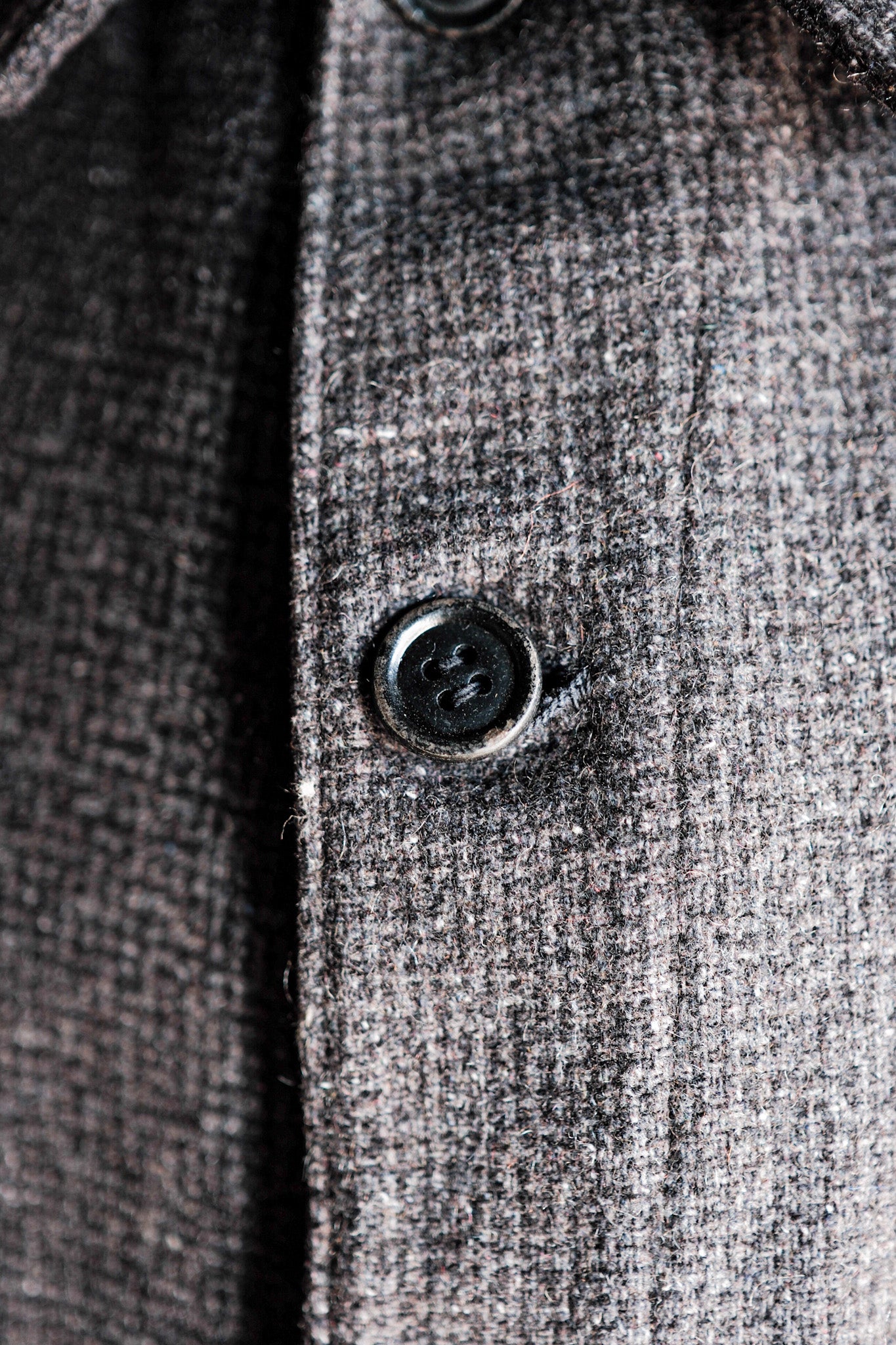 【~50's】French Vintage Gray Wool Checked Work Jacket