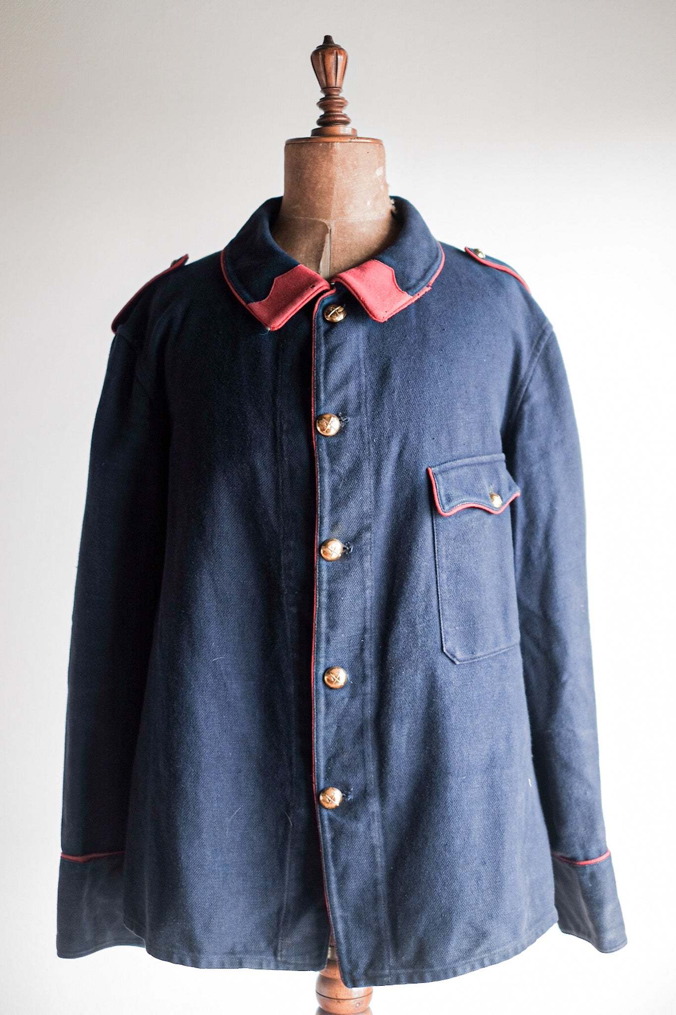 【~30's】French Vintage Indigo Cotton Twill Firefighter Jacket