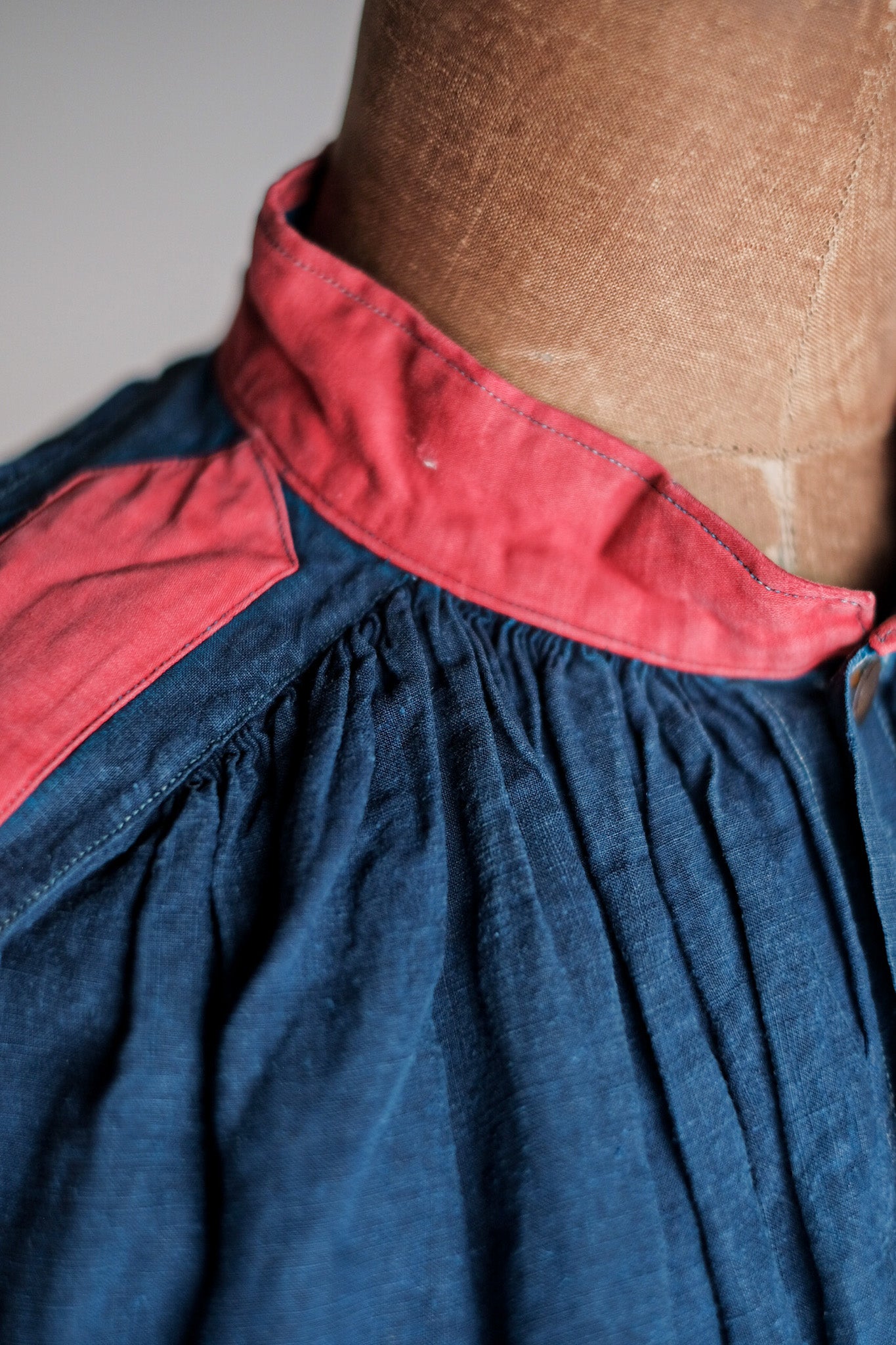 【Late 19th C】French Antique Indigo Linen Fireman Bourgeron Jacket