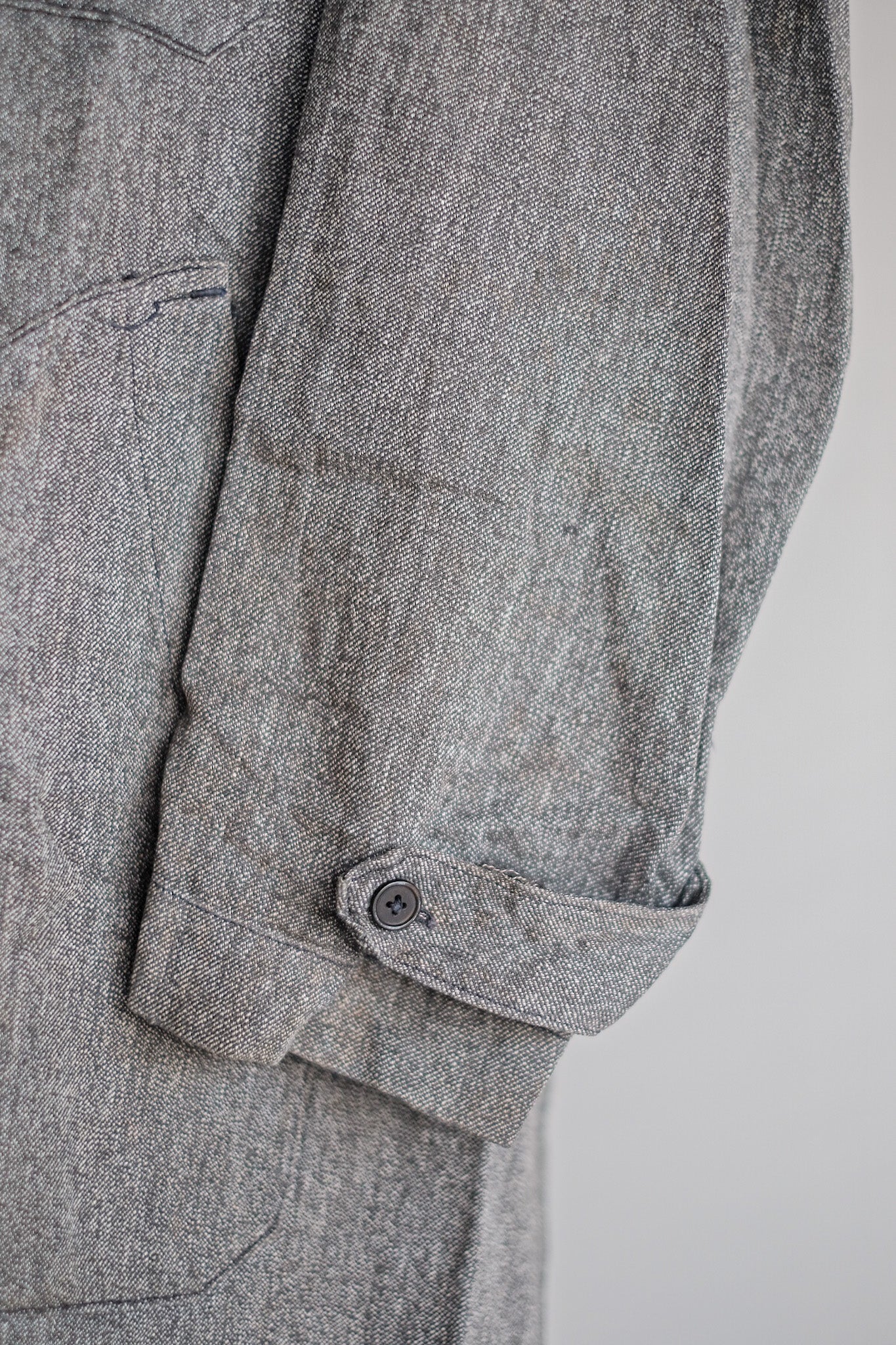 【~40's】French Vintage Black Chambray Atelier Coat
