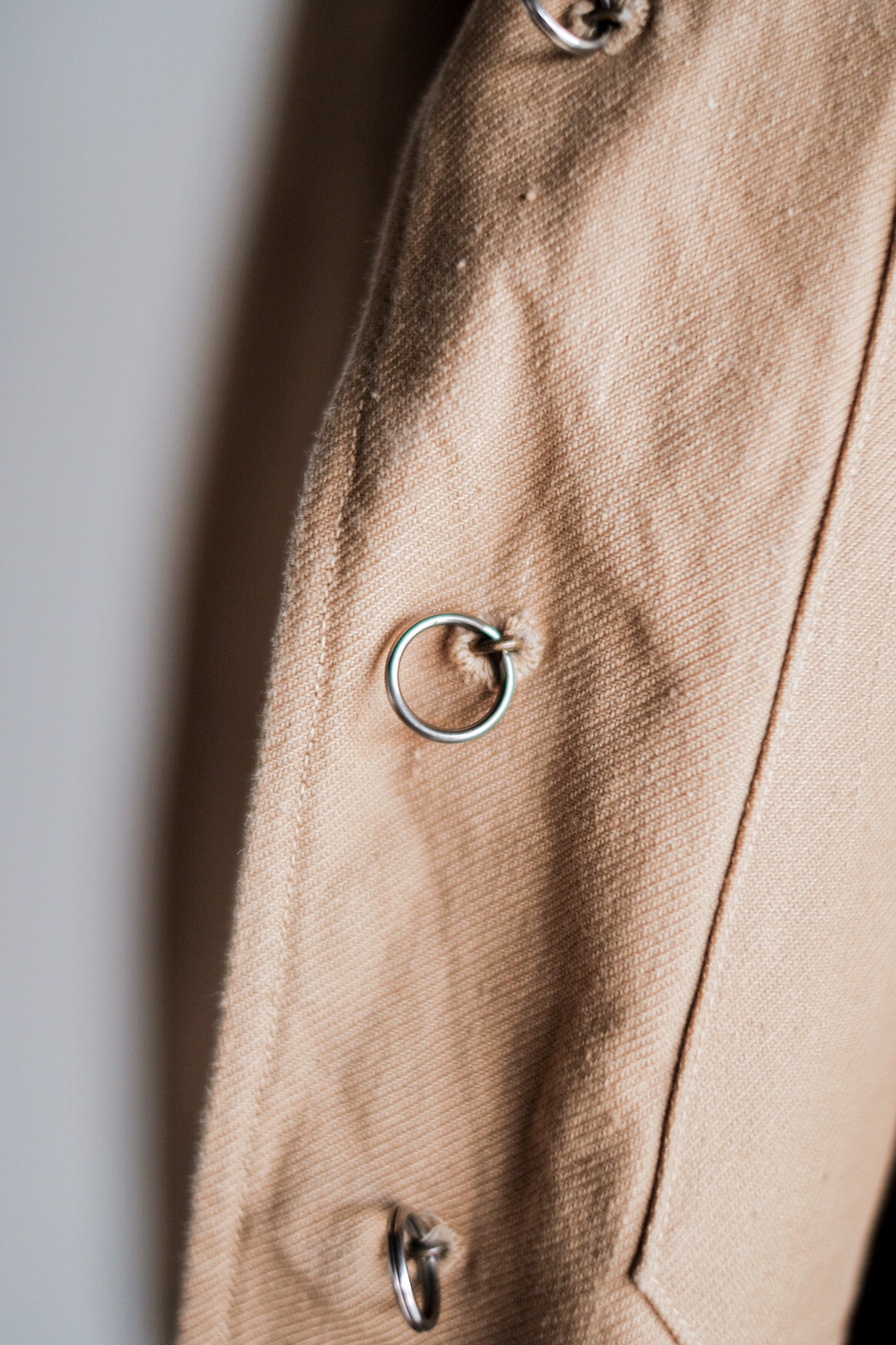【~50's】French Vintage Cotton Linen Chino Jacket "Garally Lafayette" "Dead Stock"