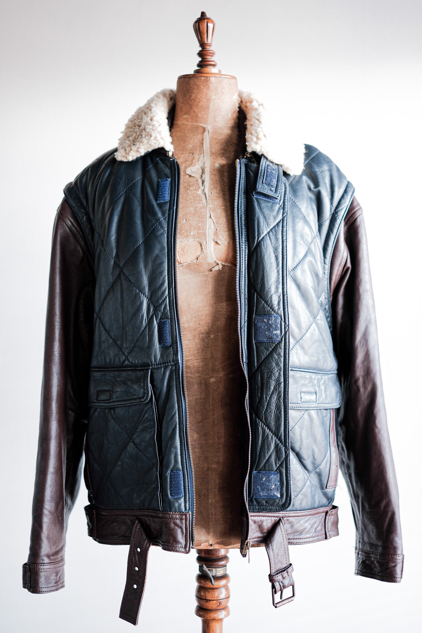【~70's】Old Marcel Lassance Leather Bomber Jacket Size.52