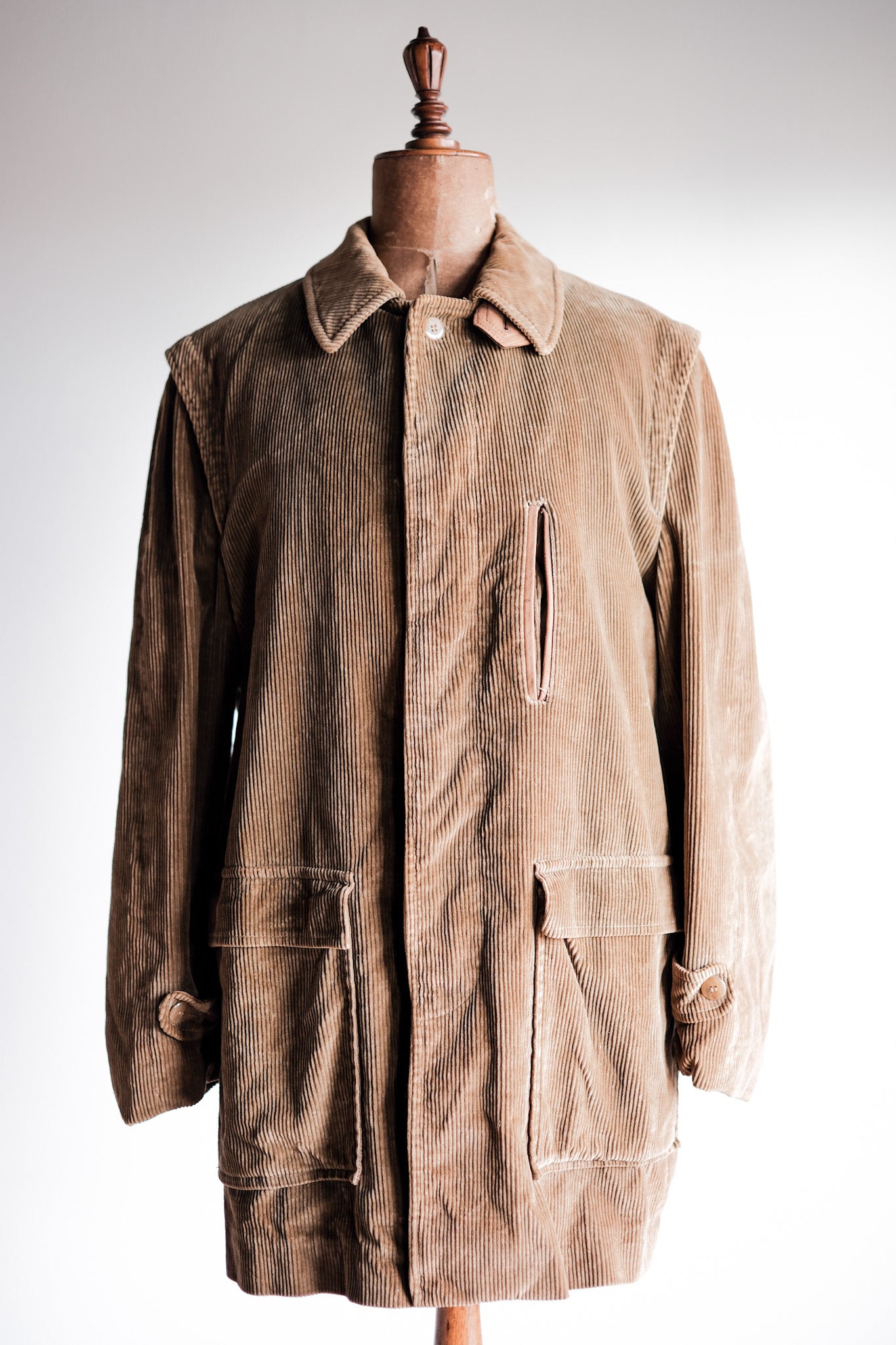 【~80's】Old INVERTERE Brown Corduroy Jacket With Chin Strap