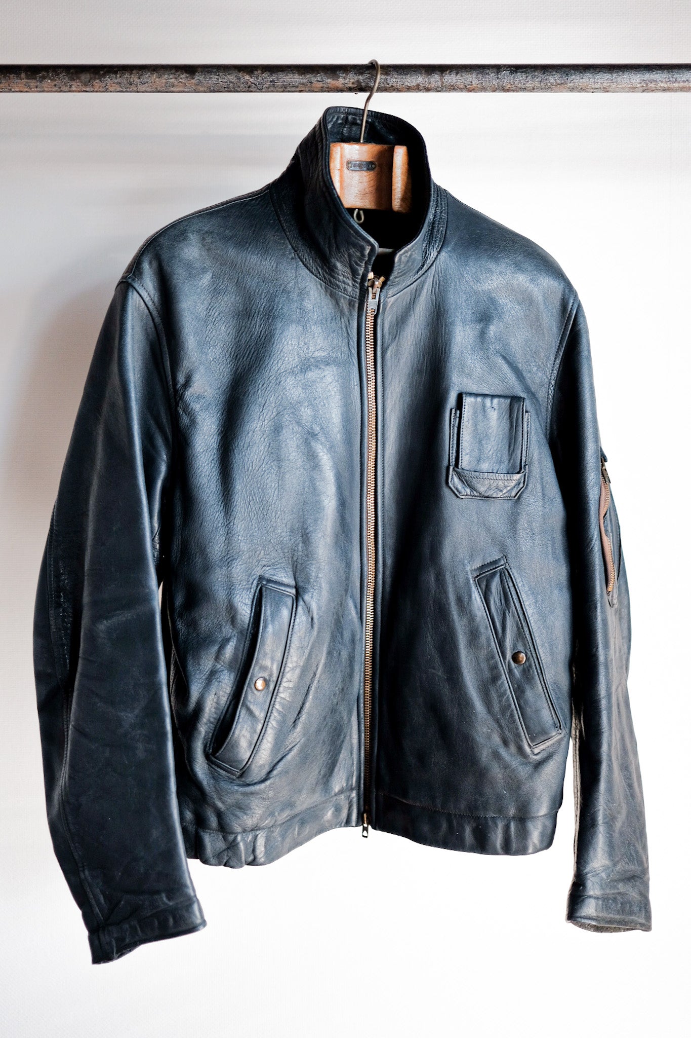 【~70's】French Air Force Pilot Leather Jacket