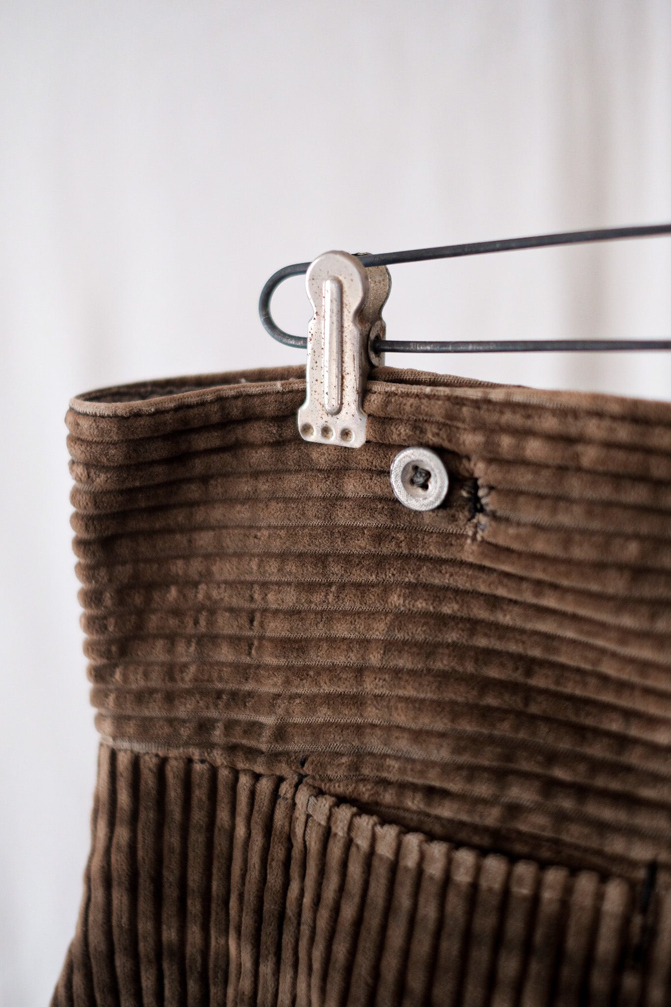 【~30's】French Vintage Brown Corduroy Work Pants "Adolphe Lafont"