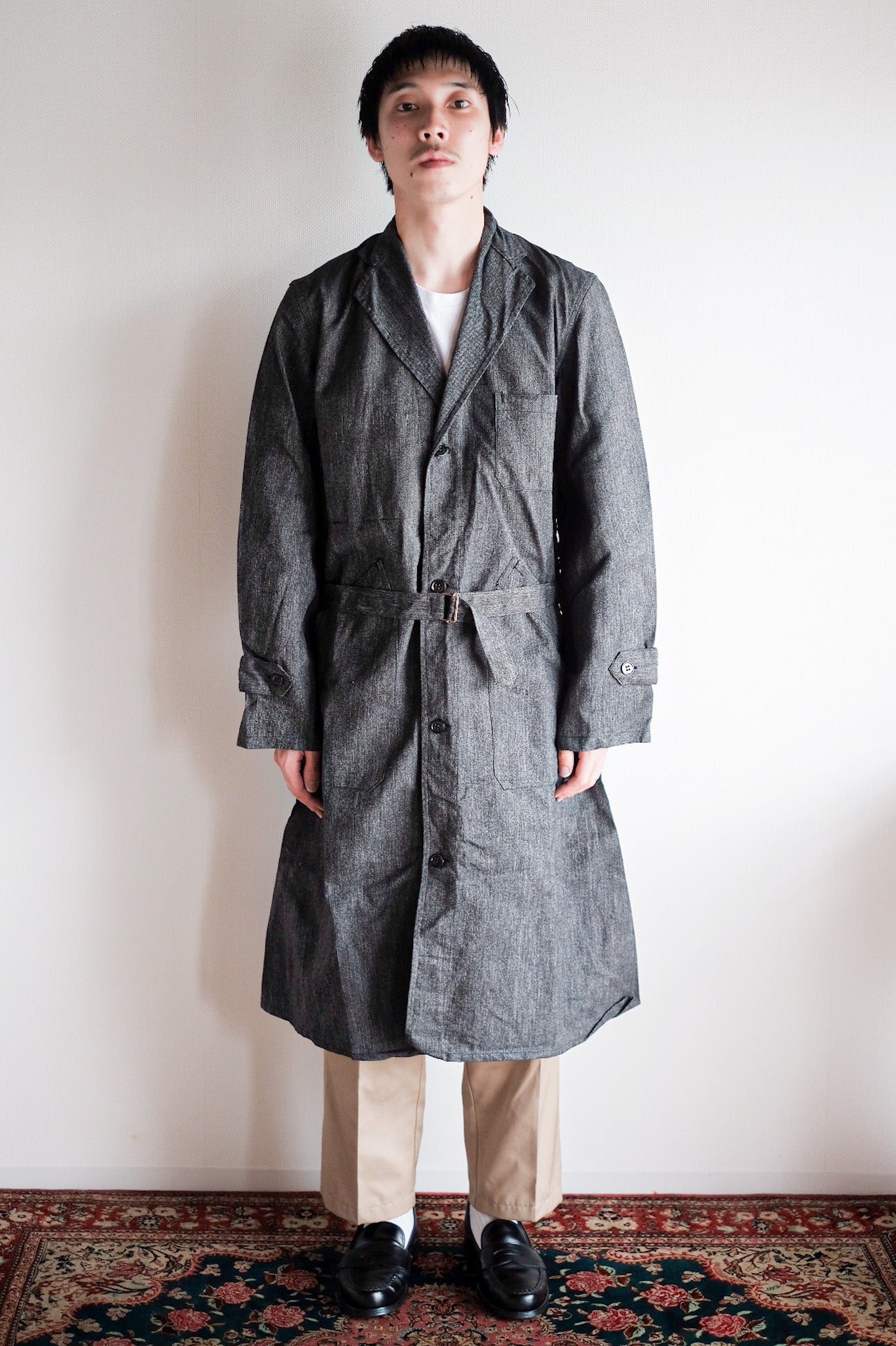 【~40's】French Vintage Black Chambray Atelier Coat “Dead Stock”