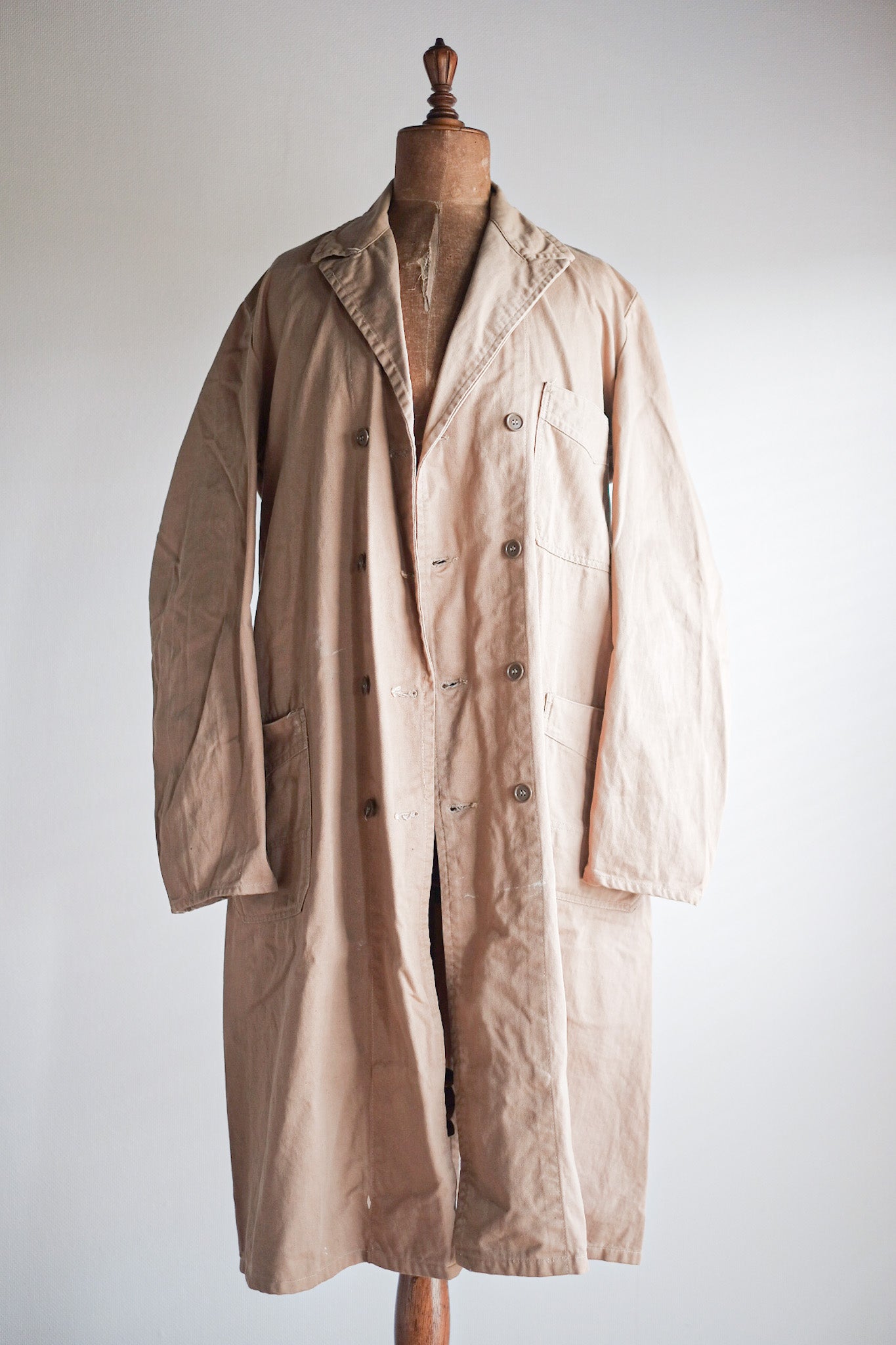 【~50's】Dutch Vintage Double Breasted Cotton Work Coat