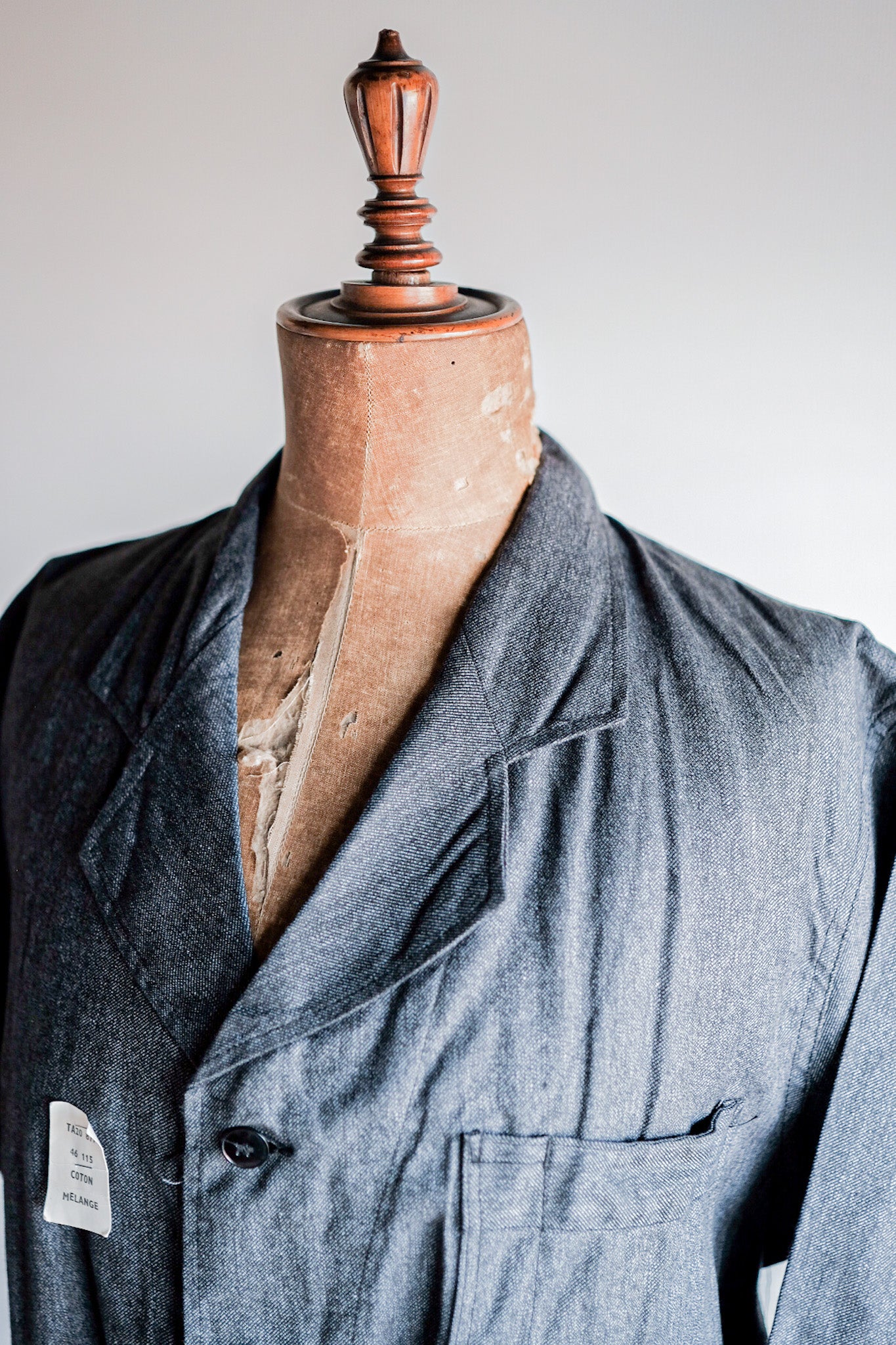 【~40's】French Vintage Black Chambray Atelier Coat “Dead Stock”