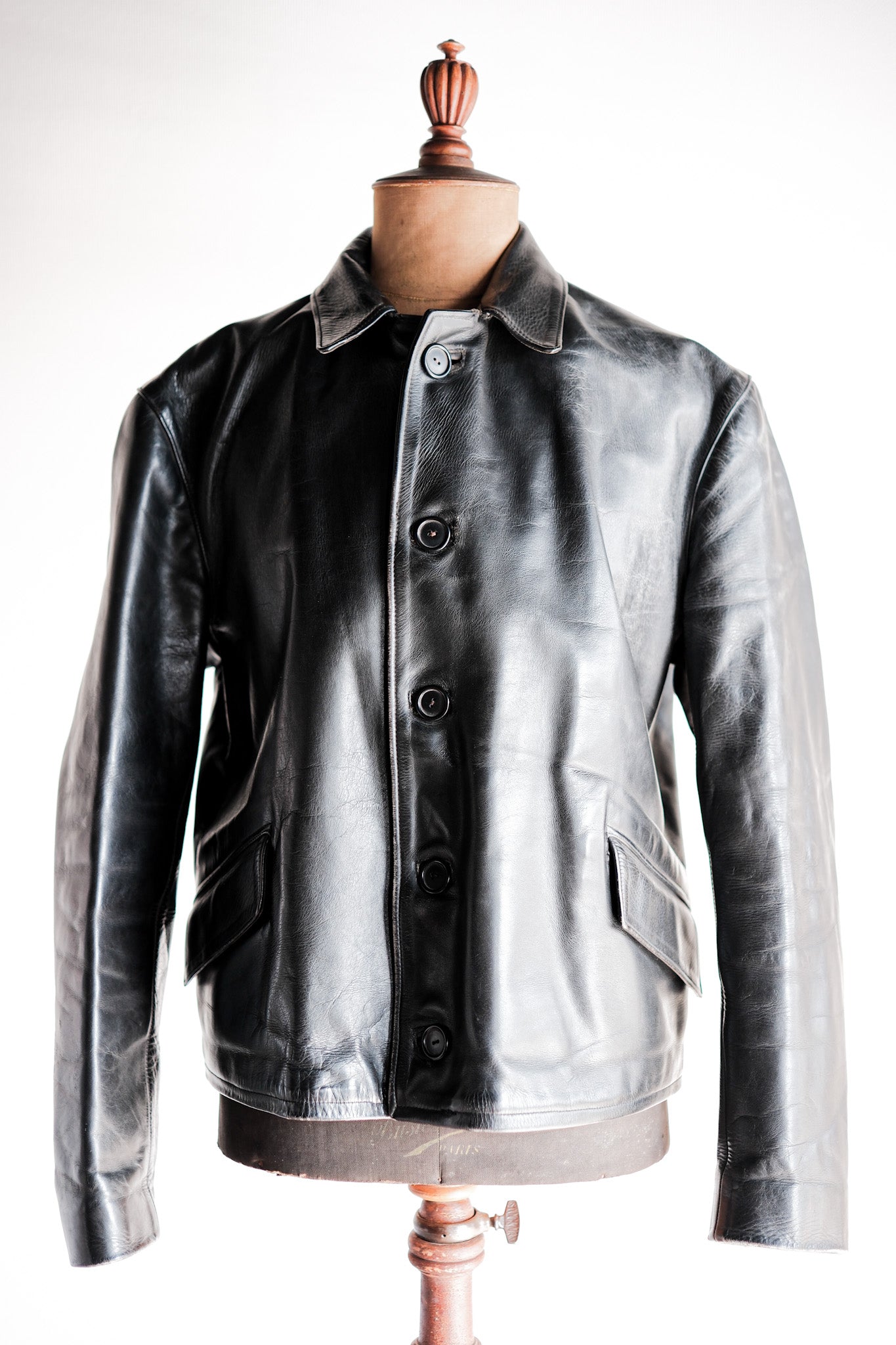 【~40's】French Vintage Horse Hide Leather Jacket
