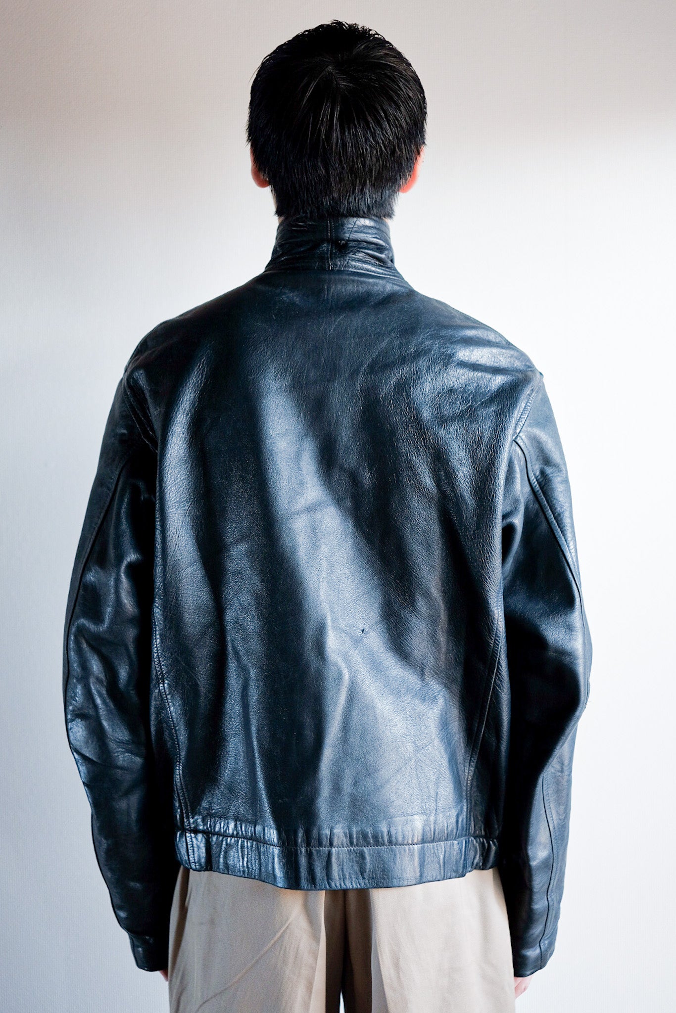 【~70's】French Air Force Pilot Leather Jacket