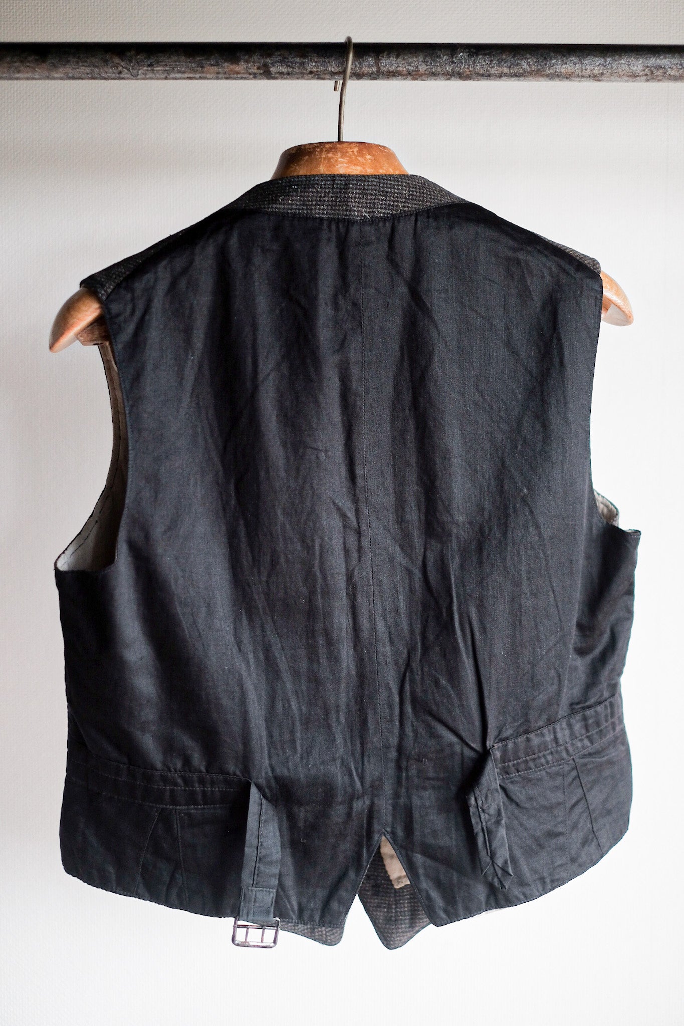 【~30's】French Vintage Gray Wool Work Gilet