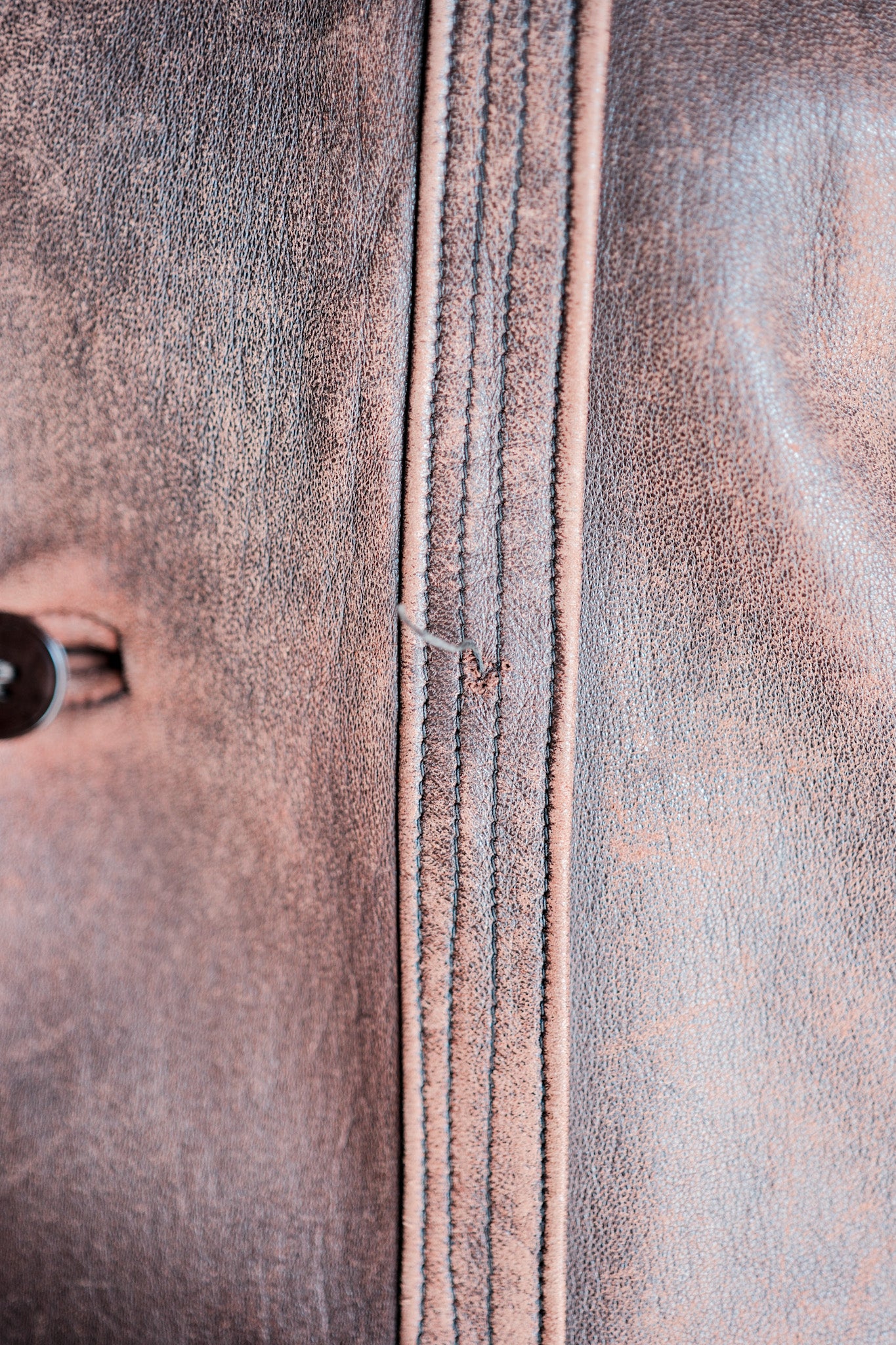 【~50's】French Vintage Le Corbusier Type Double Breasted Leather Jacket "Unusual Pattern"